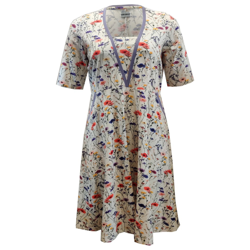 Plus Size Kjole Ama Spring Flowers i Store Plus Size Størrelser
