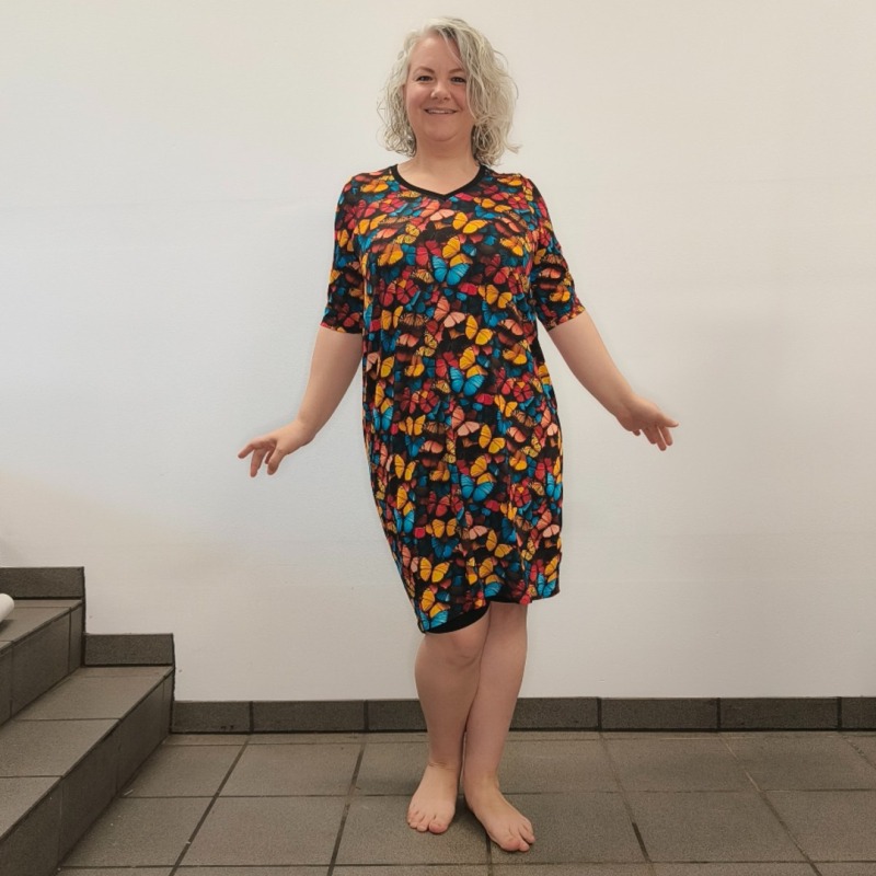 Plus Size Kjole Coco i Bambus med Sommerfugle