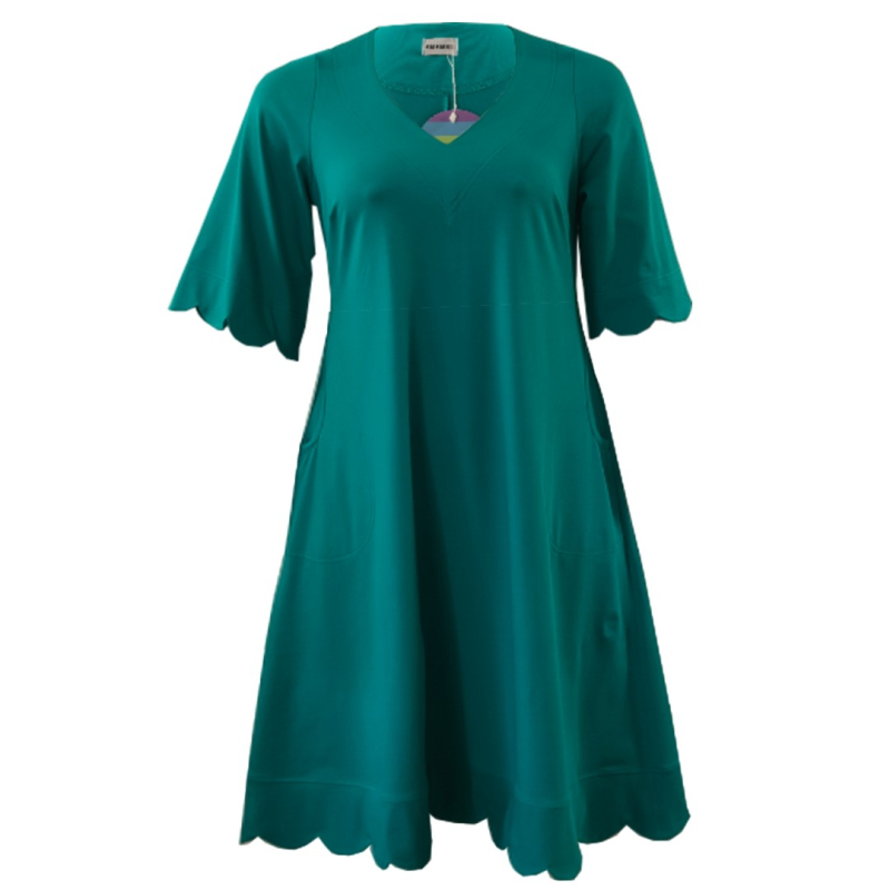 Plus Size Kjole Nami i Smaragdgrøn - A-formet Design
