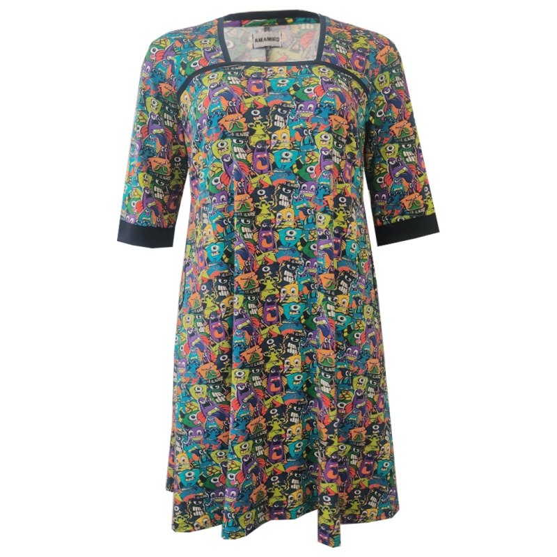 Plus Size Tokyo Monster Kjole med Lommer i Oeko-tex