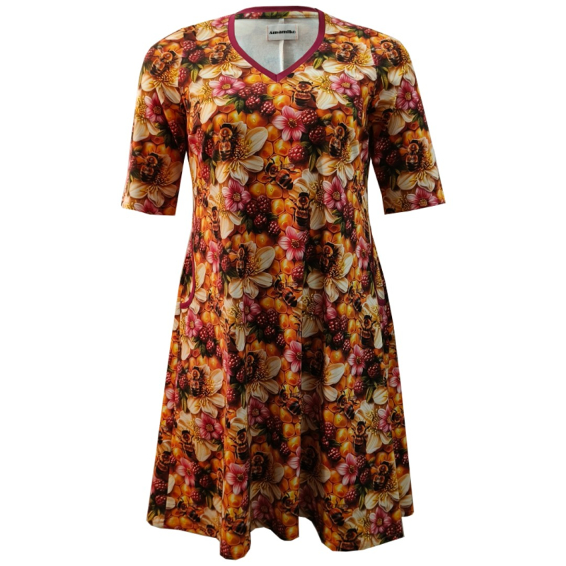 A-formet Plus Size Kjole med Honning og Bier - Tulla Bee