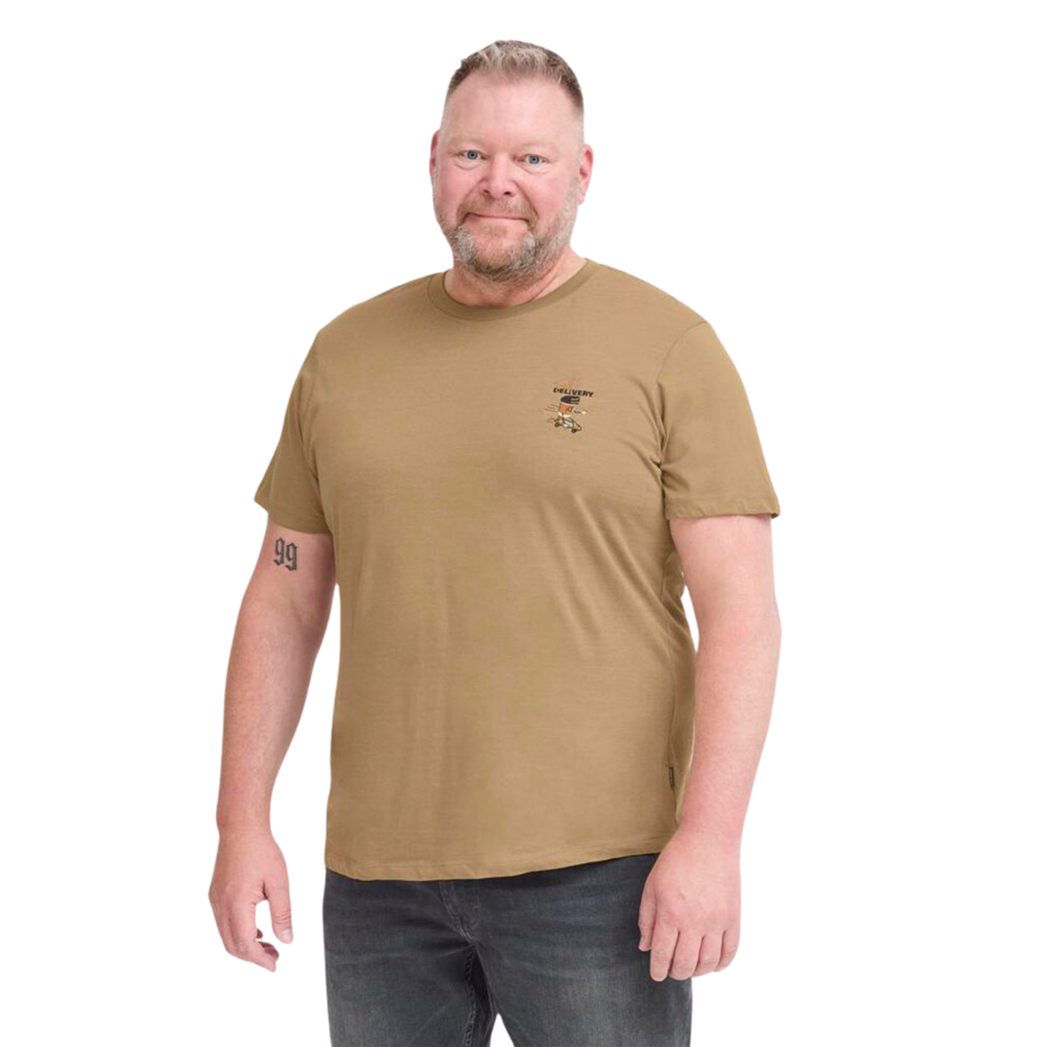 Blend Bhkaven Herre T-shirt – Plus Size i Sepia Tint