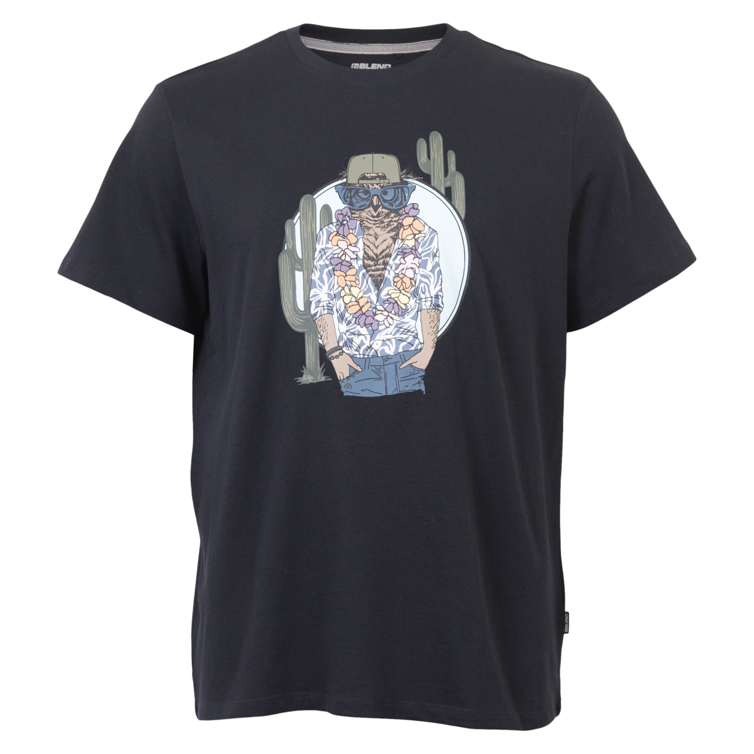 Blend Herre T-shirt - Black Owl i Plus Size Tilbud