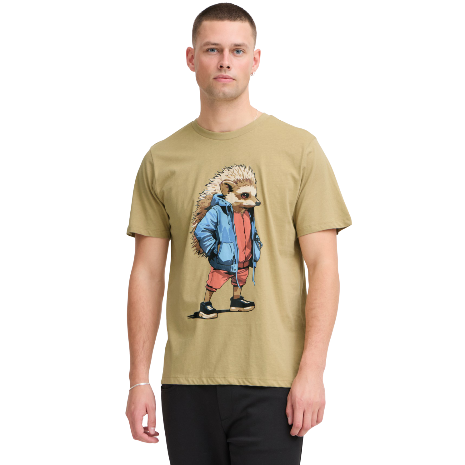 Blend Herre T-shirt i Cornstalk – Plus Size Udsalg!