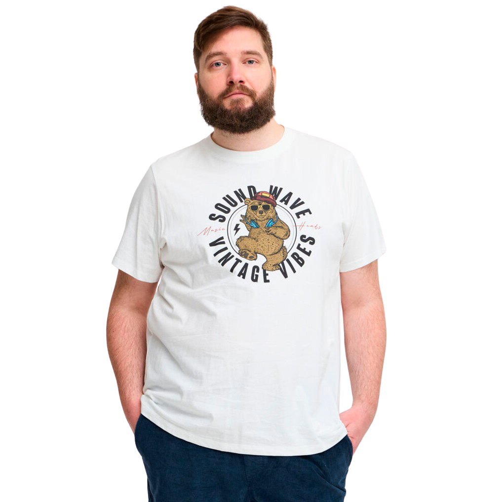 Blend Herre T-shirt Plus Size – Sne Hvid Tilbud!