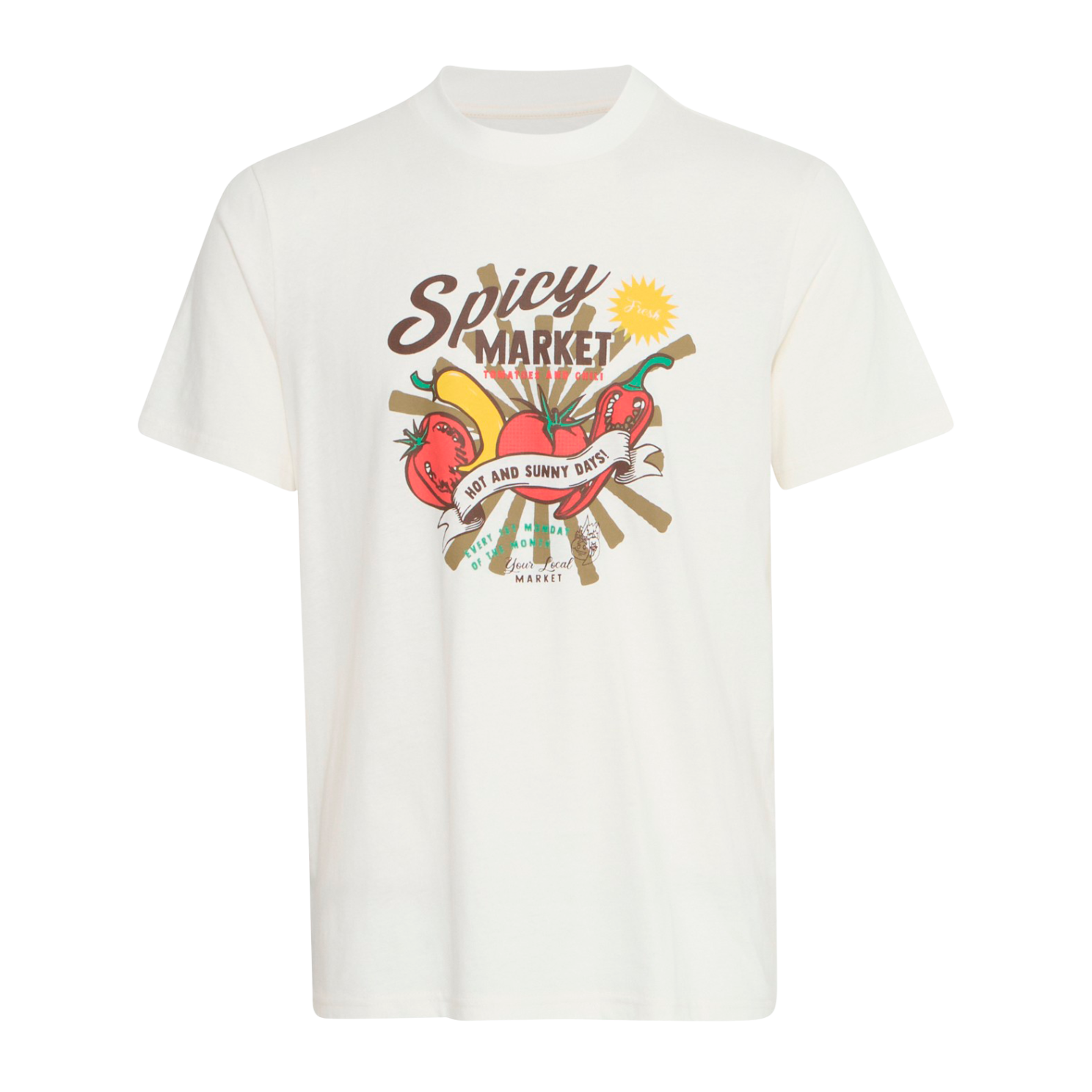 Blend Plus Size Herre T-shirt – Snow White Tilbud!