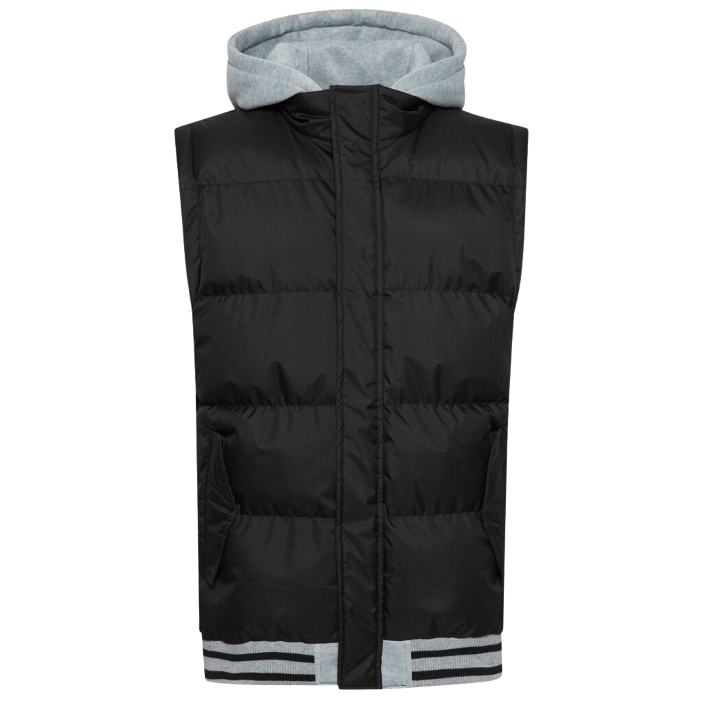 Blend Herre Hætte Vest – Sort Plus Size Tilbud