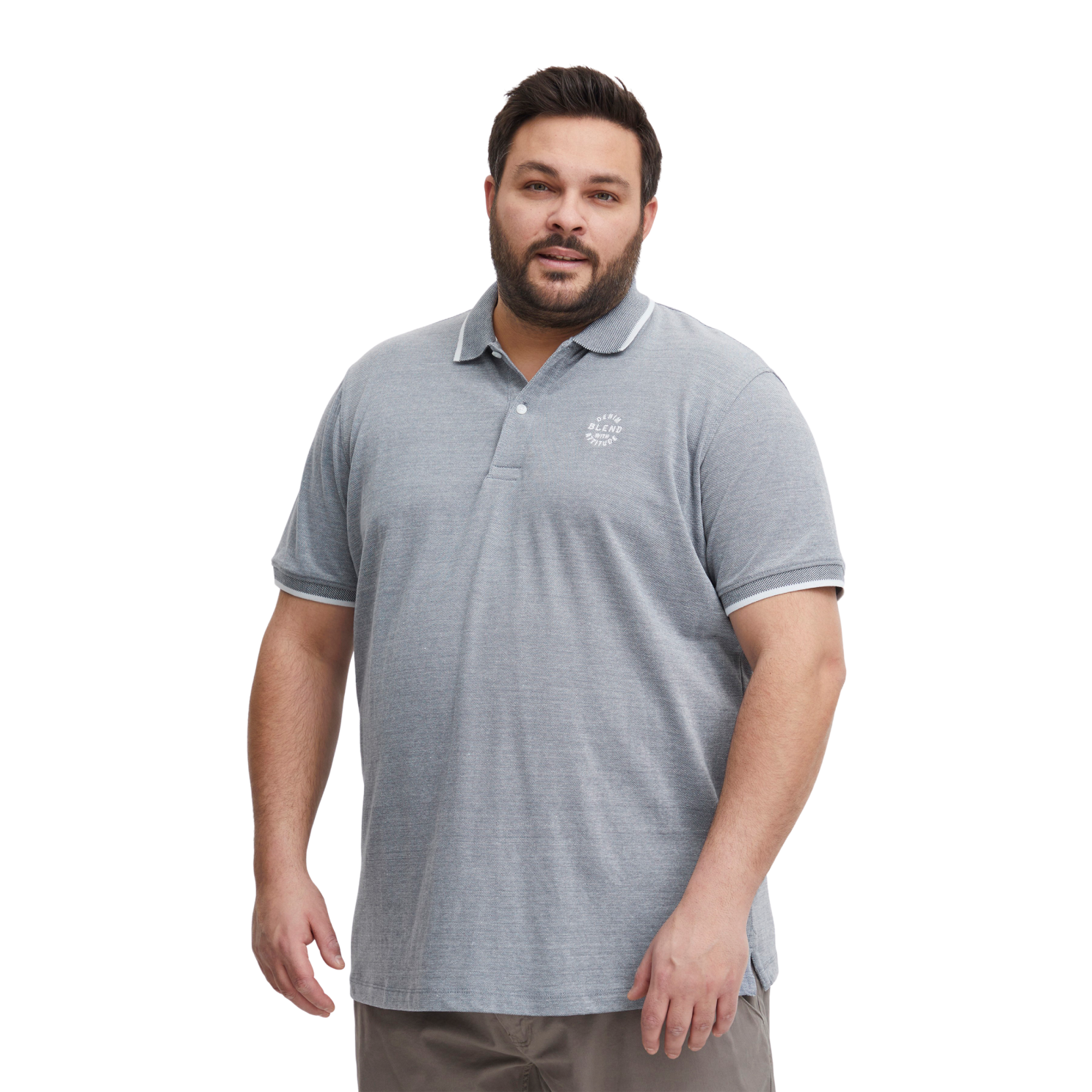 Blend Nate Herre Polo Plus Size Denim Blue    i Store Plus Size Størrelser