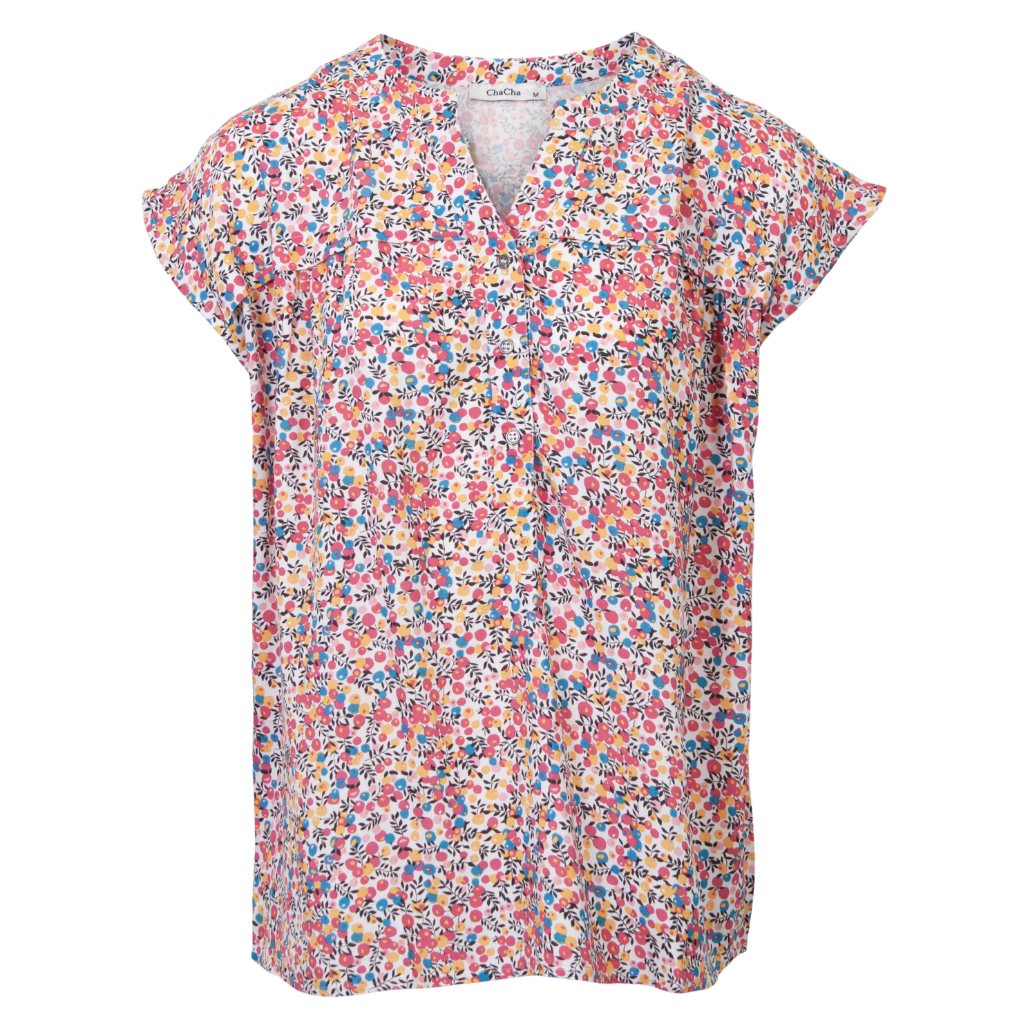 Chacha Bluse med Blomsterprint – Plus Size Tilbud!