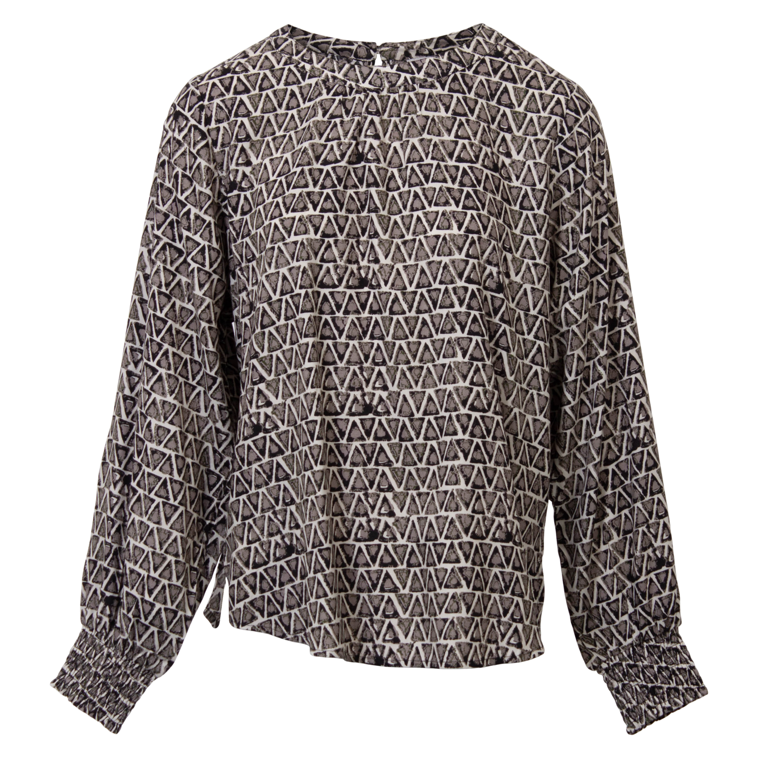 Chacha Plus Size Bluse i Grå og Sort – Fantastisk Tilbud!