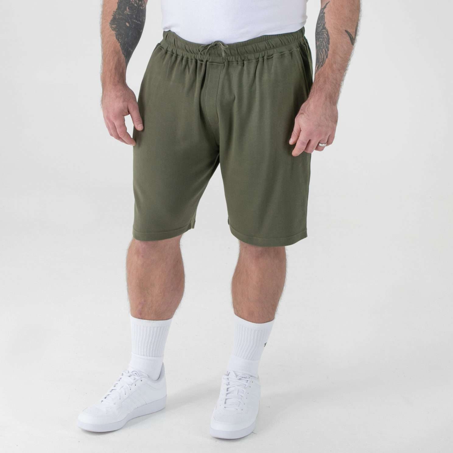 D555 Mitchell1 Herre Shorts Khaki    i Store Plus Size Størrelser