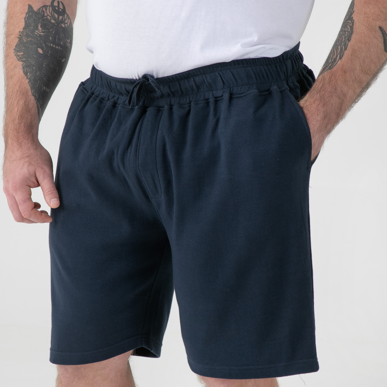 D555 Mitchell Herre Shorts Navy    i Store Plus Size Størrelser