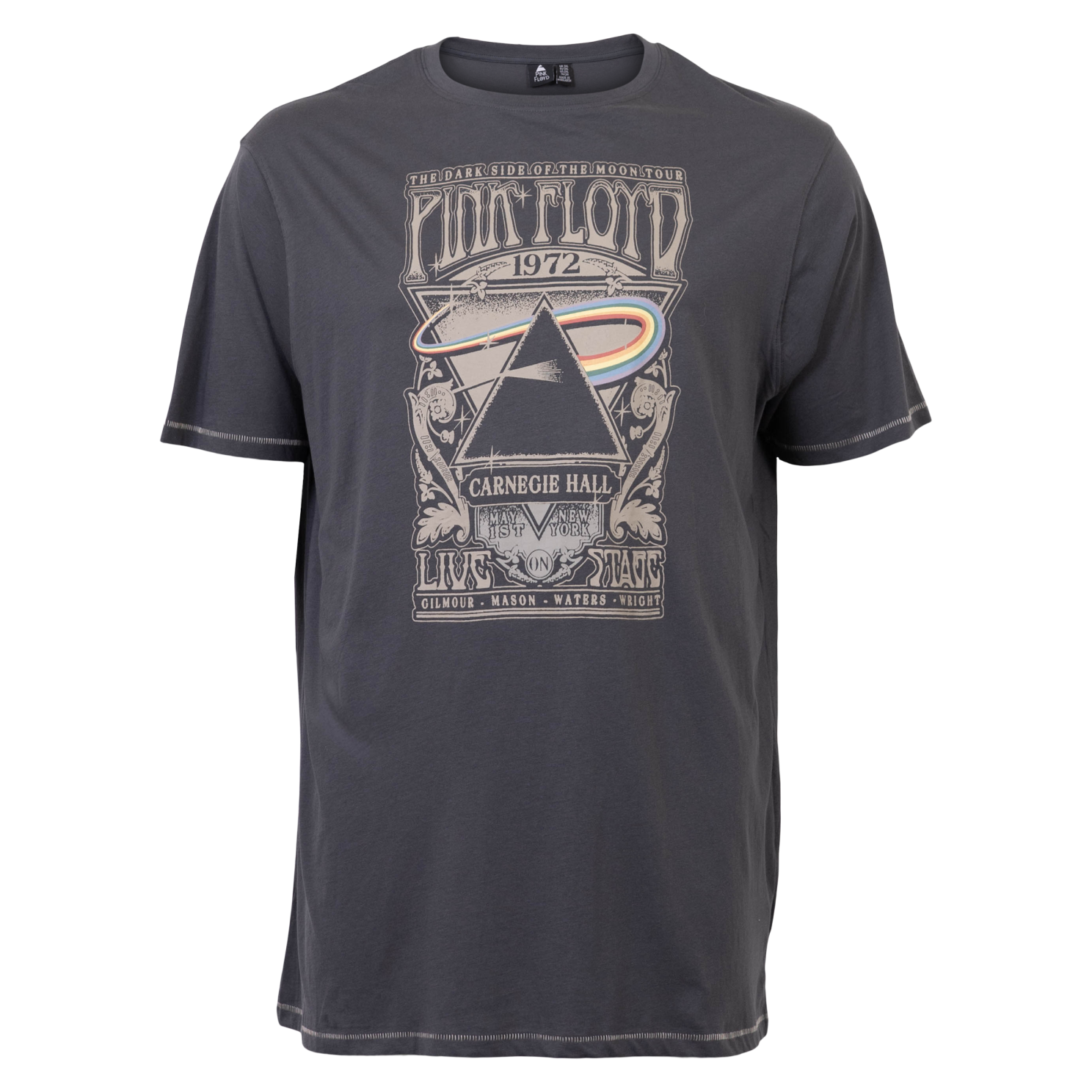 Pink Floyd T-shirt til mænd – Mørkegrå Plus Size tilbud