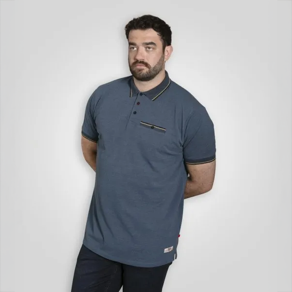 D555 Redditch Herre Polo i Blå – Plus Size Tilbud