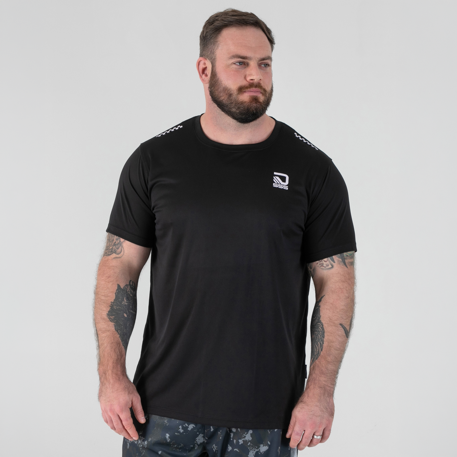 D555 Scott Herre Trænings  -shirt Black    i Store Plus Size Størrelser