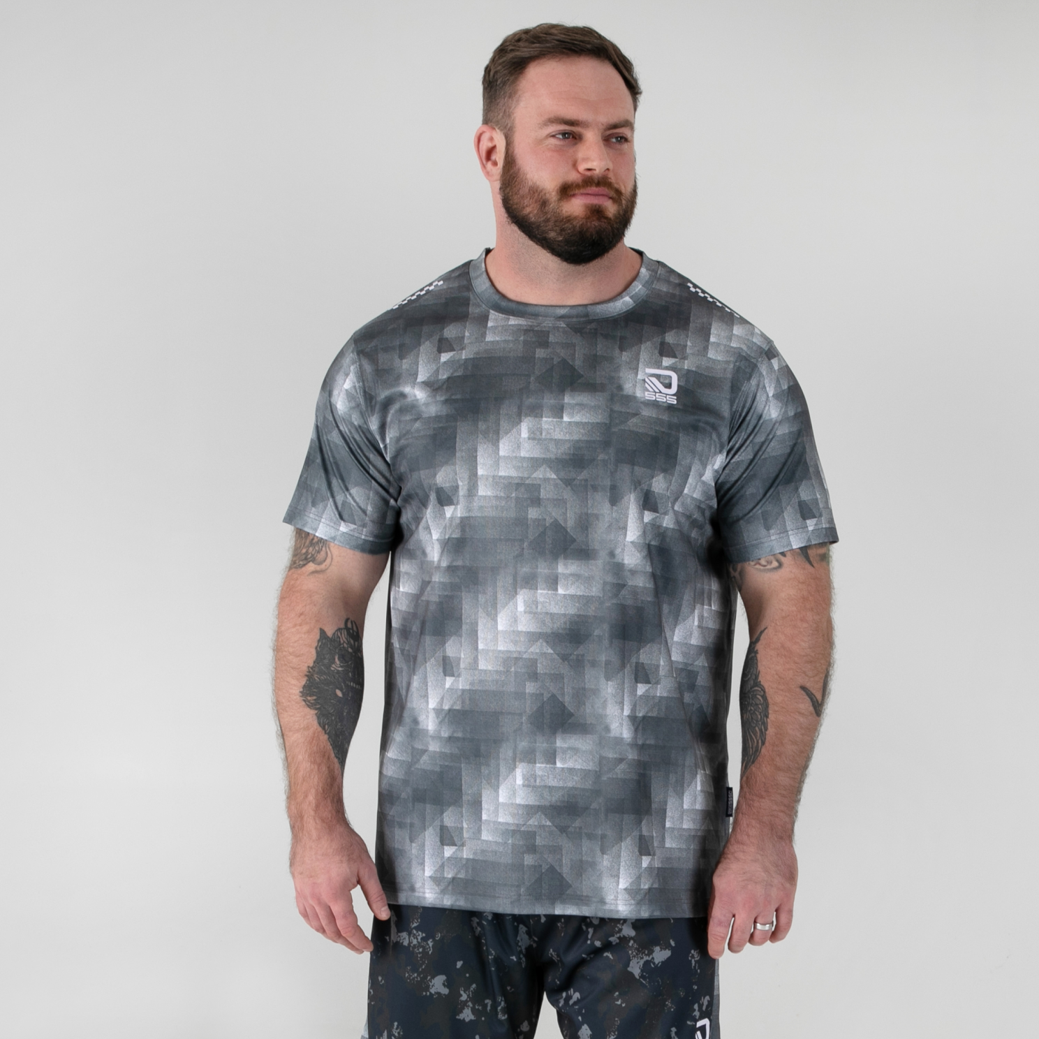 D555 Watson Herre  -shirt Grey    i Store Plus Size Størrelser