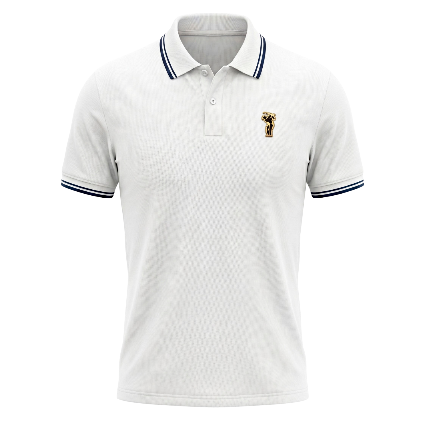 Etoile Herre Polo Hvid   i Store Plus Size Størrelser