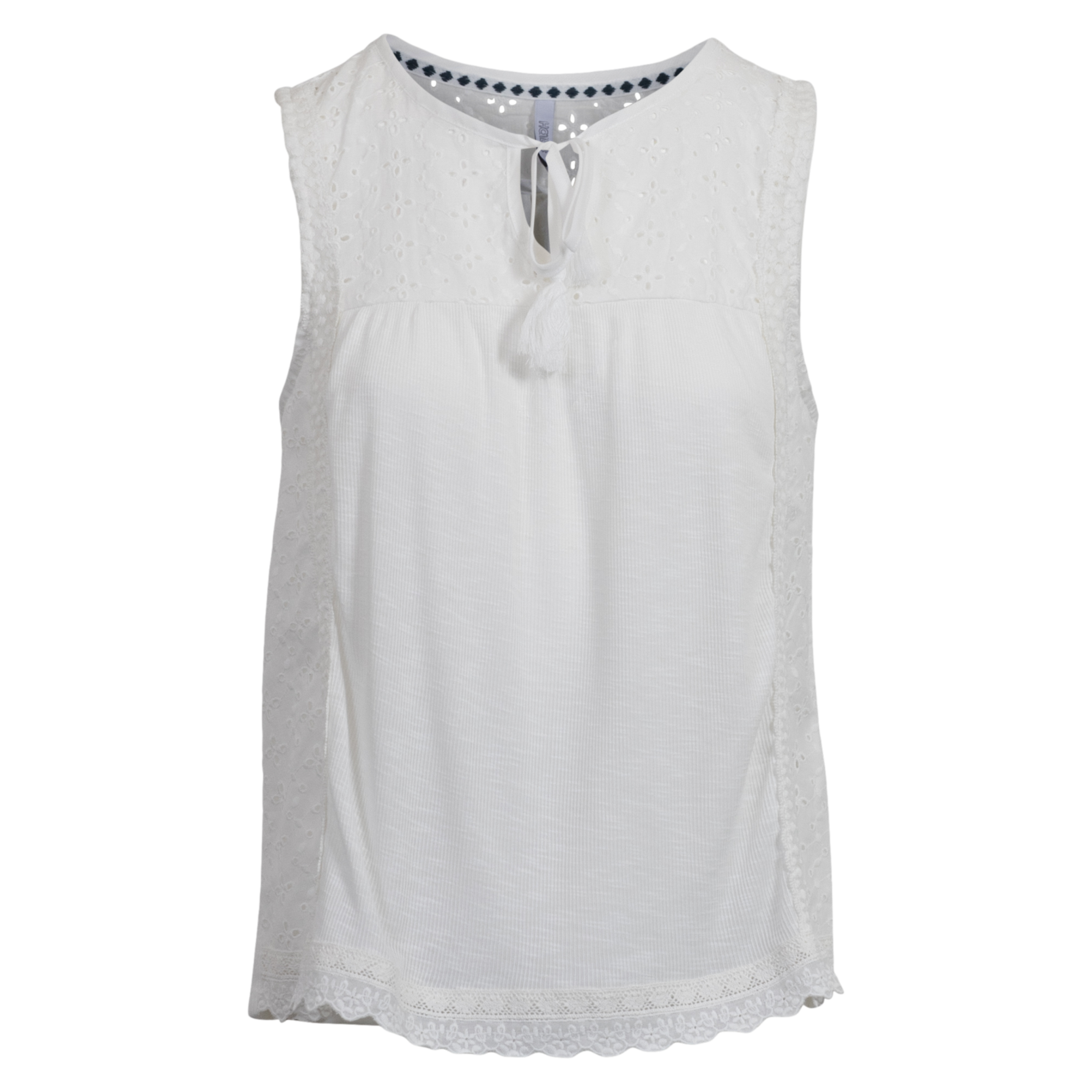 Hailys Dame Top Offwhite   i Store Plus Size Størrelser
