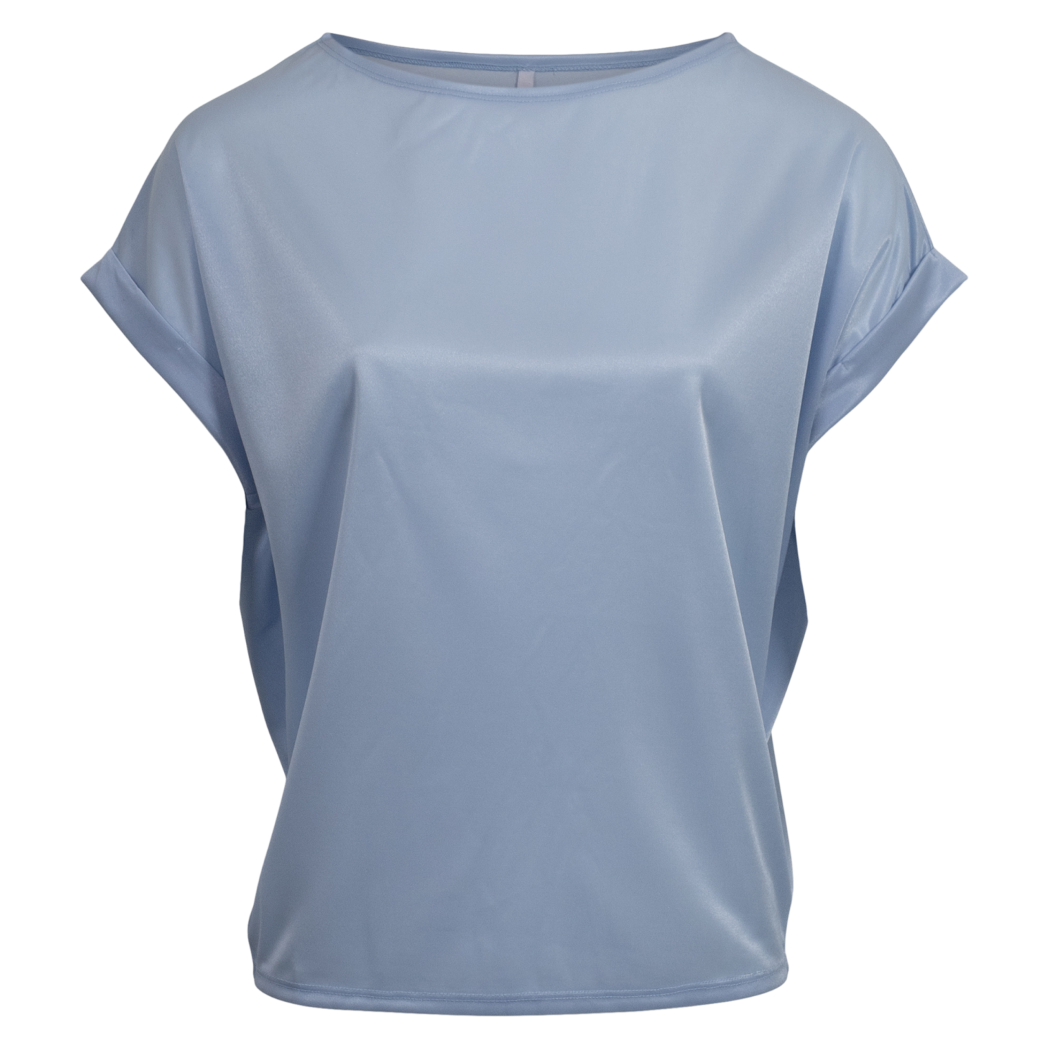 Hailys Dame Top Soft Blue    i Store Plus Size Størrelser
