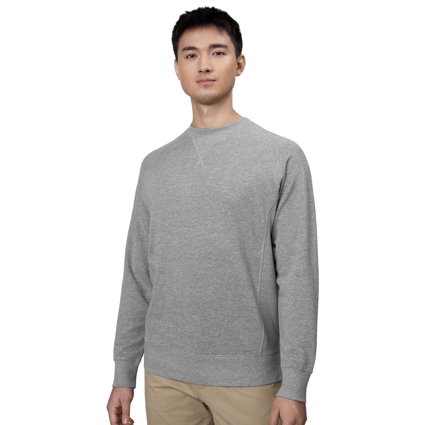 Eksklusiv Plus Size Herre Sweatshirt i Grå Melange
