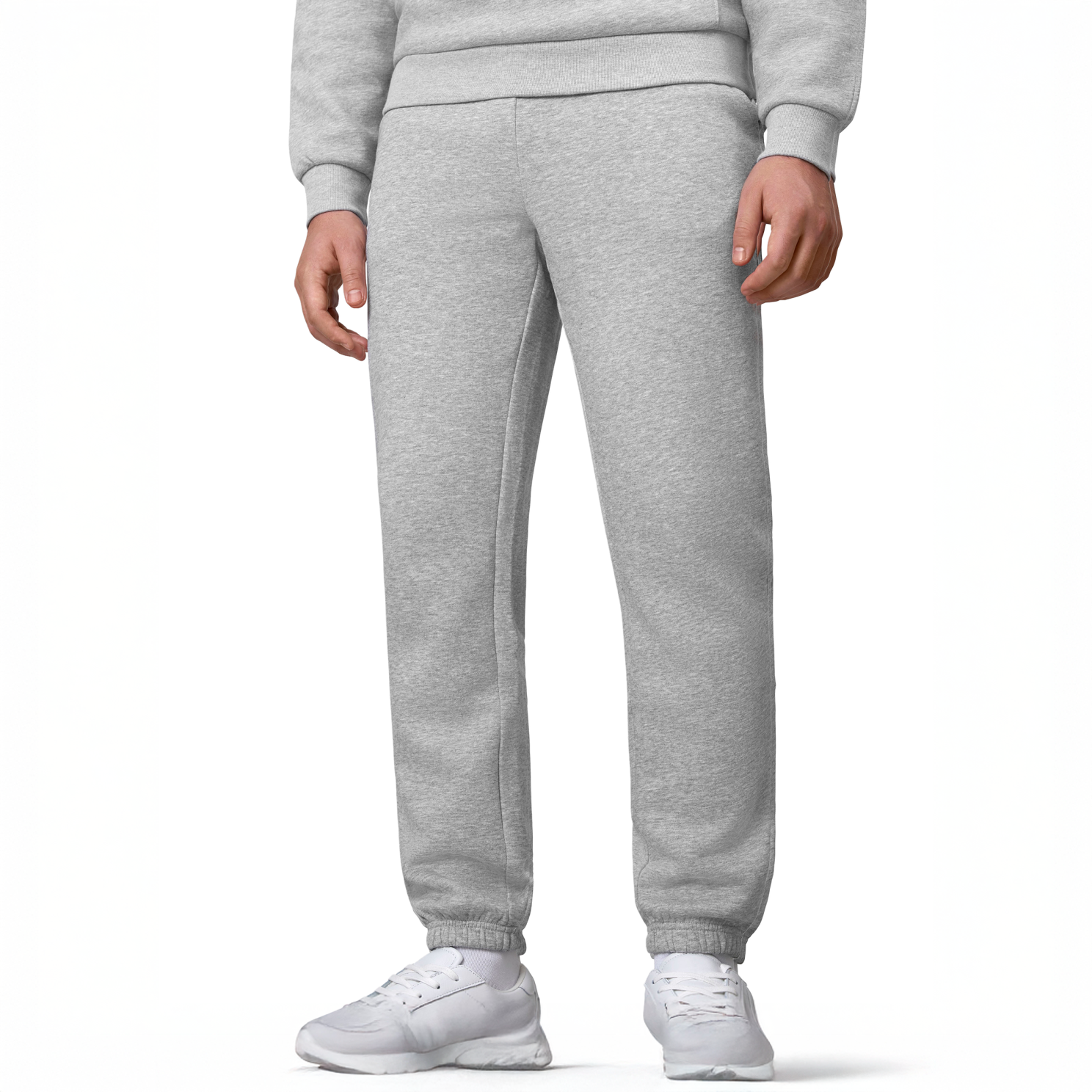 Klassiske Grå Melange Sweatpants – Komfort til Hverdag og Aktivitet