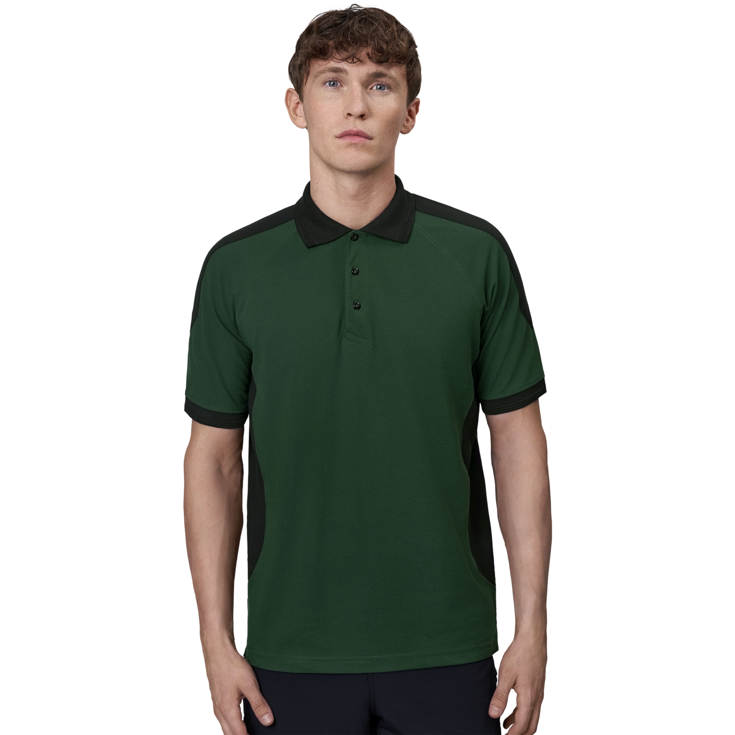 ID Pro Wear Herre Polo i Flaskegrøn – Udsalg på Plus Størrelser