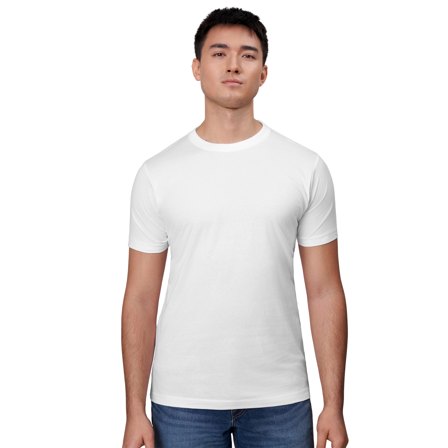 ID Yes Herre T-shirt – Hvid Plus Size Tilbud!
