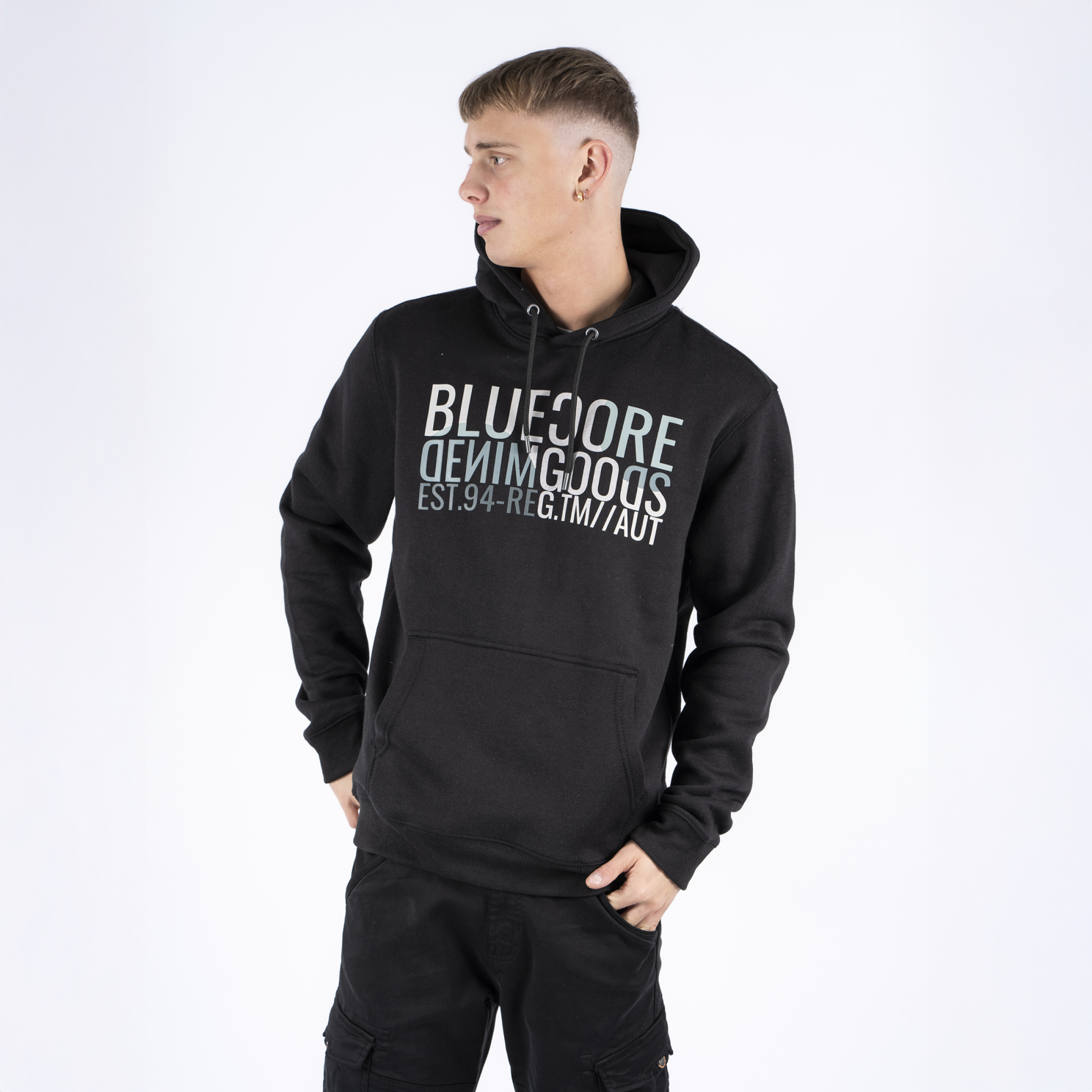 Marcus Colin Herre Sweatshirt – Sort Hættetrøje Tilbud