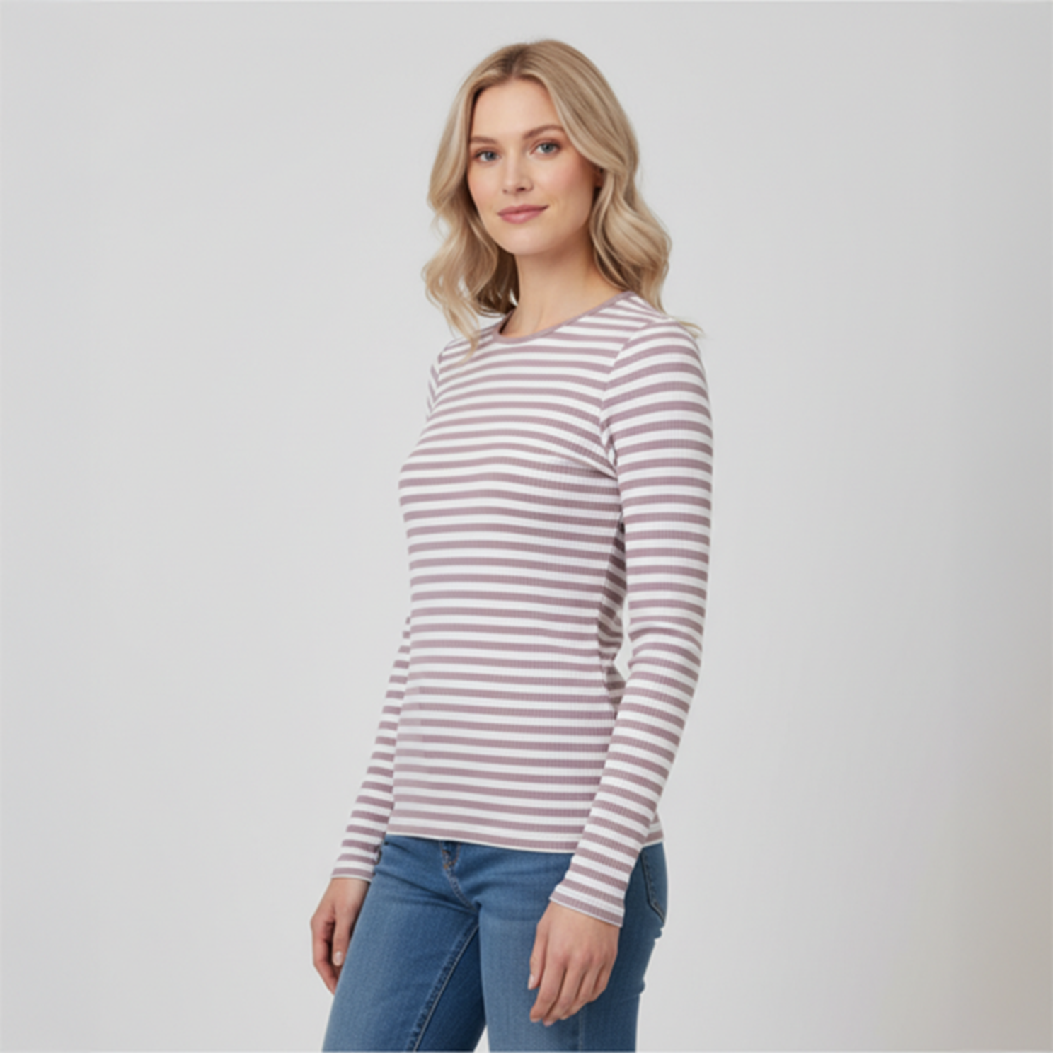 Steenholt Dame Langærmet  -shirt Deauville Mauve   i Store Plus Size Størrelser
