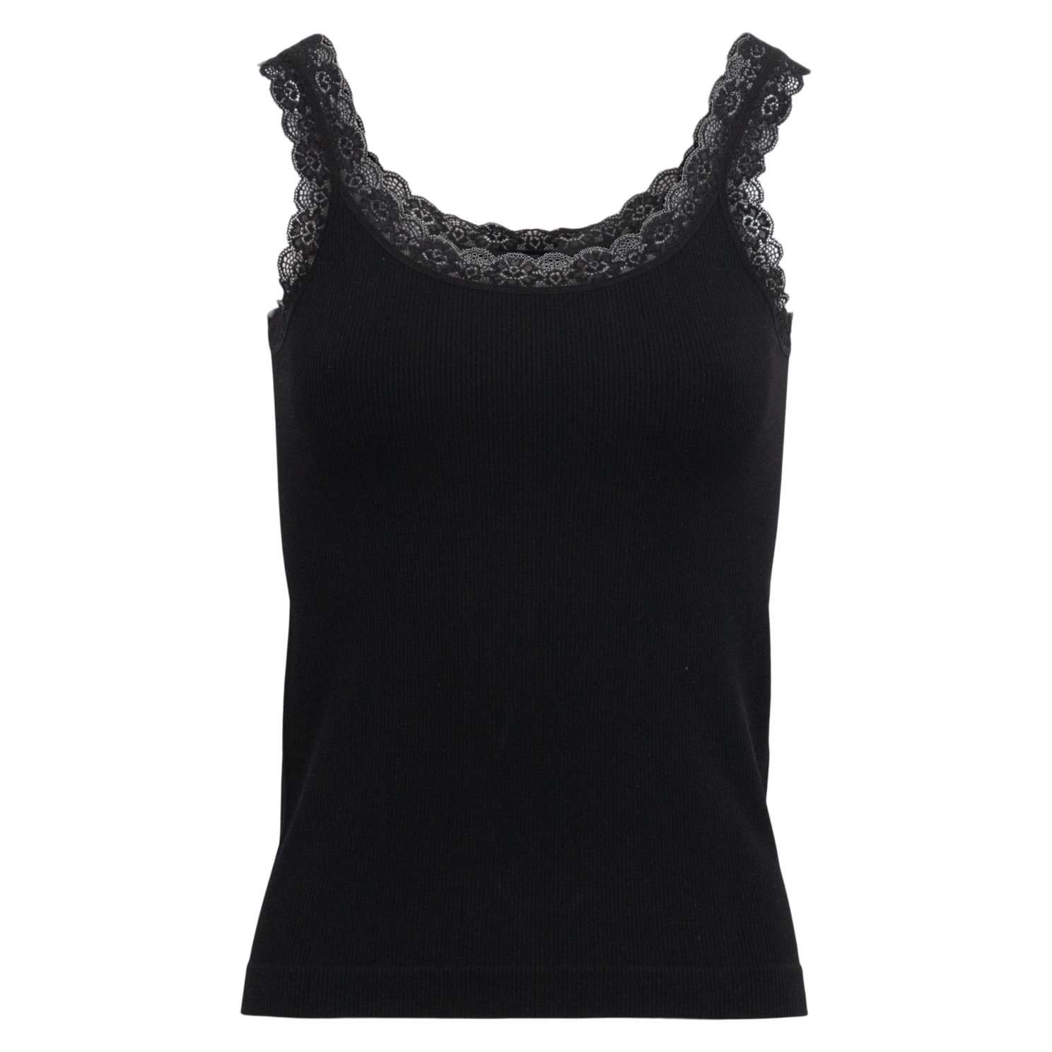 Vanting Dame Top Black       i Store Plus Size Størrelser