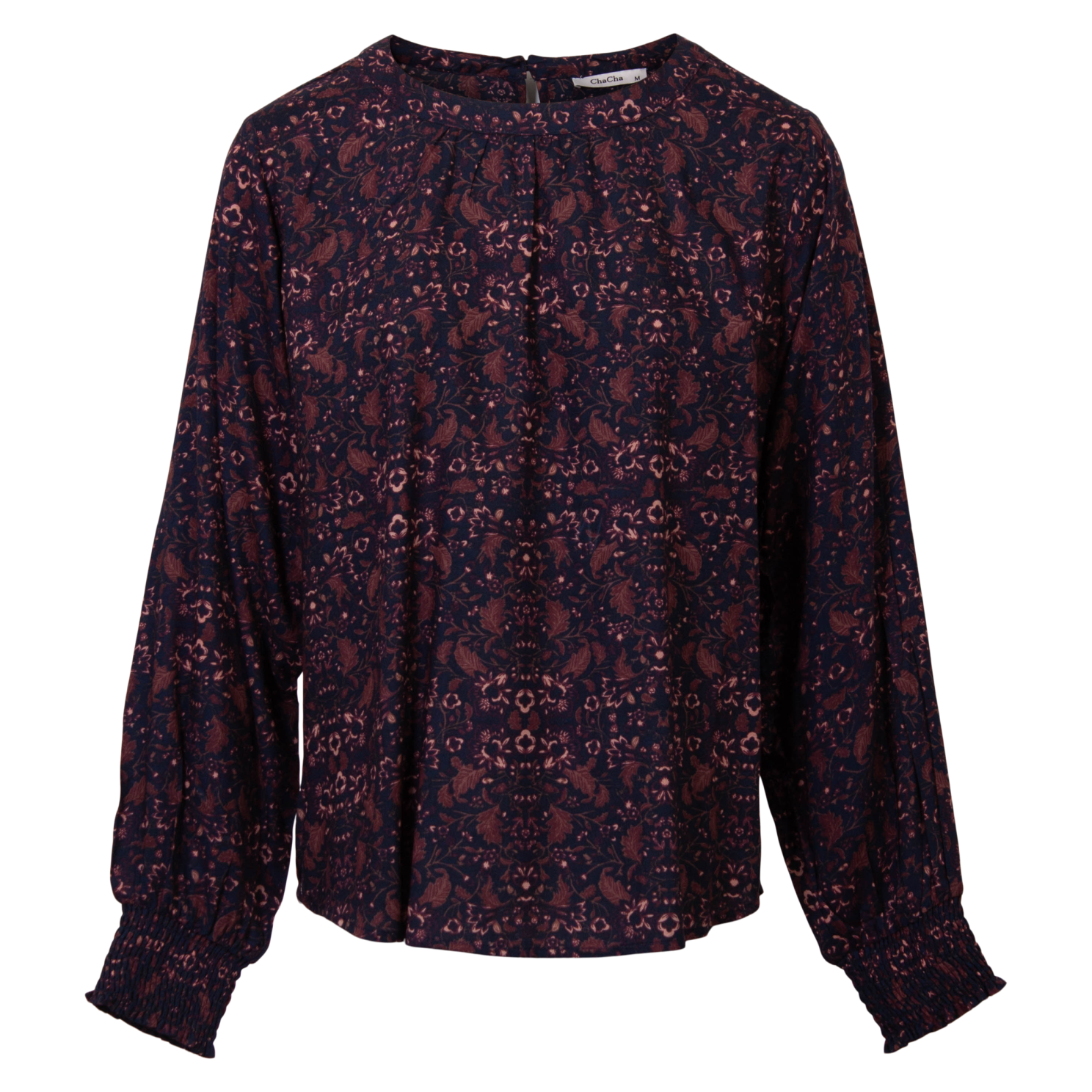 Zbyz Elegant Plus Size Bluse - Navy Rød til Stilfulde Dage