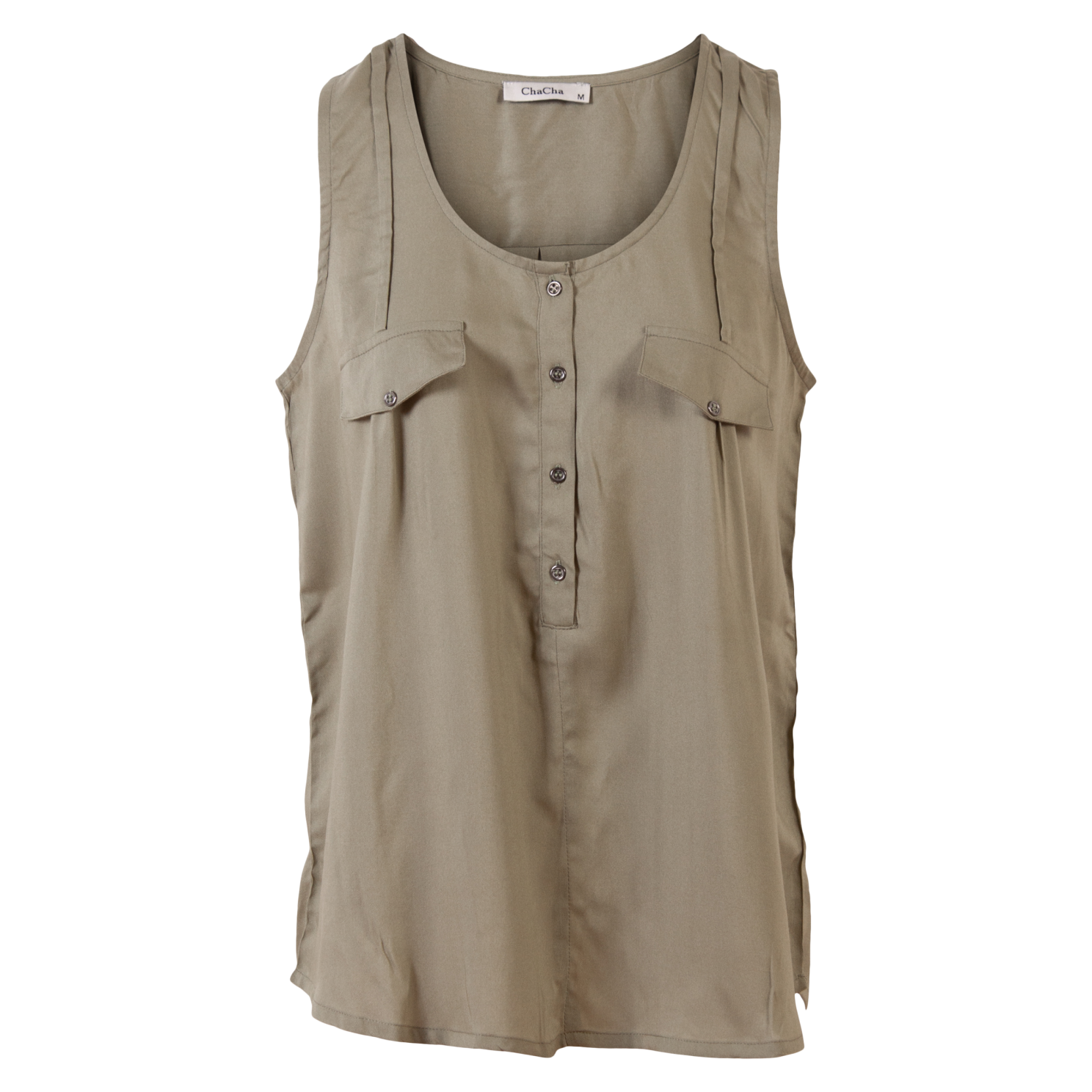 Elegant Khaki Top til Plus Size Damer – Stilfuld og Komfortabel