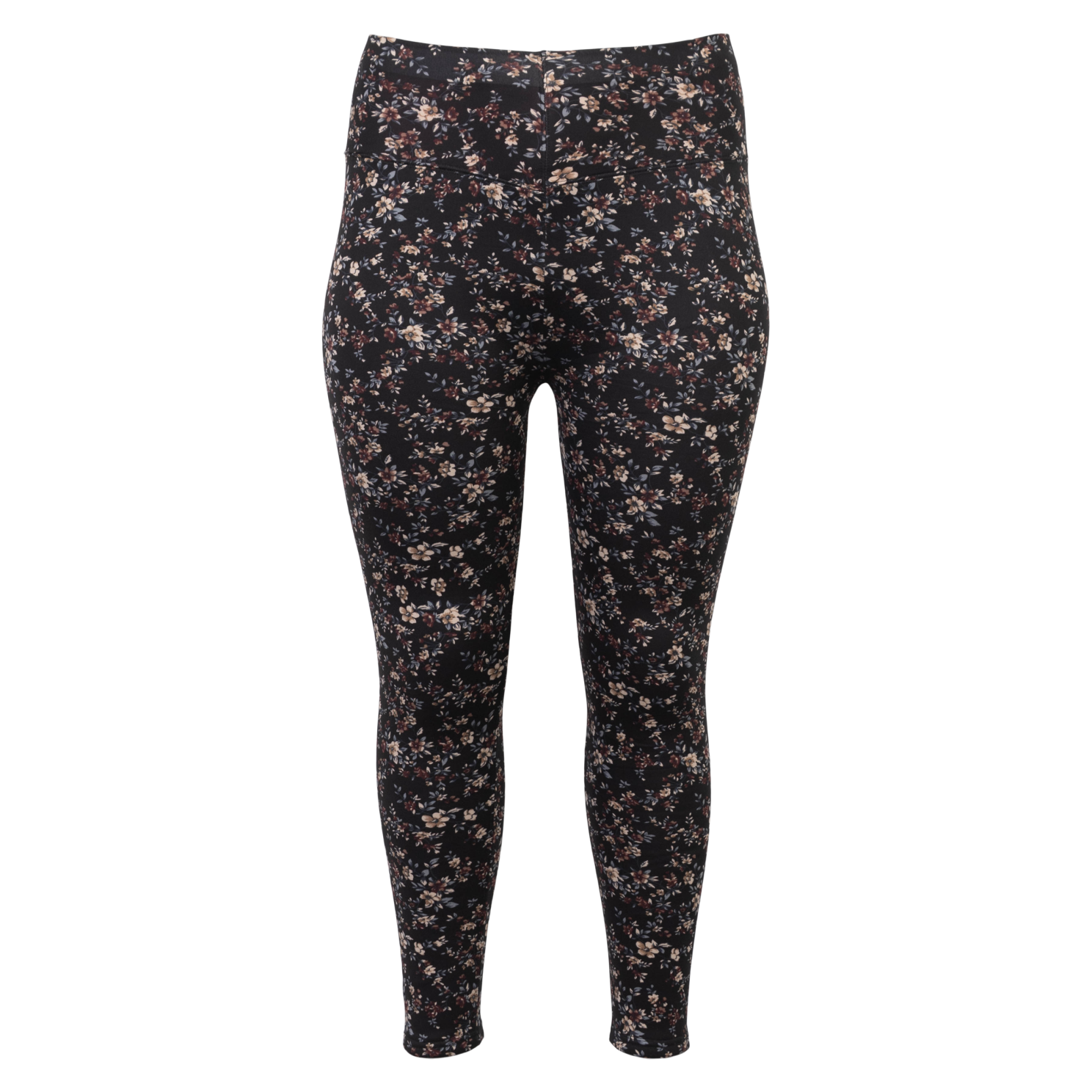 Anyway Dame Termoleggings – Fleece i Sort Brun Blomst