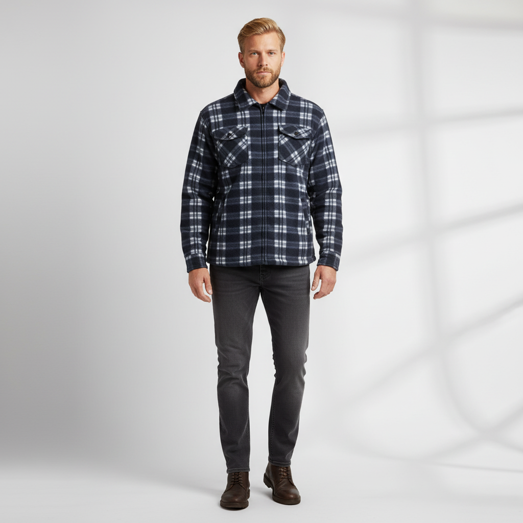 Anyway Herre Ternet Overshirt - Plus Size Tilbud