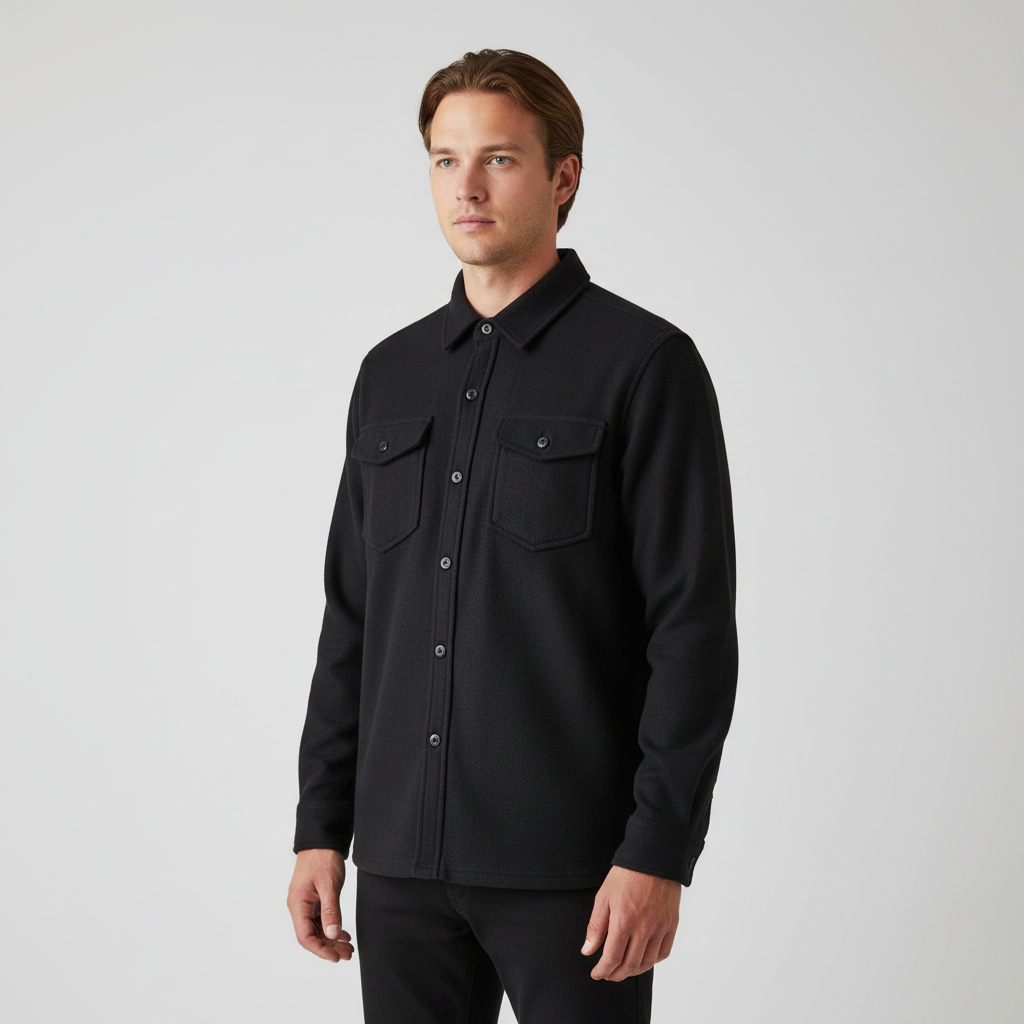 Anyway Herre Skjorte - Sort Plus Size - Fantastisk Tilbud!