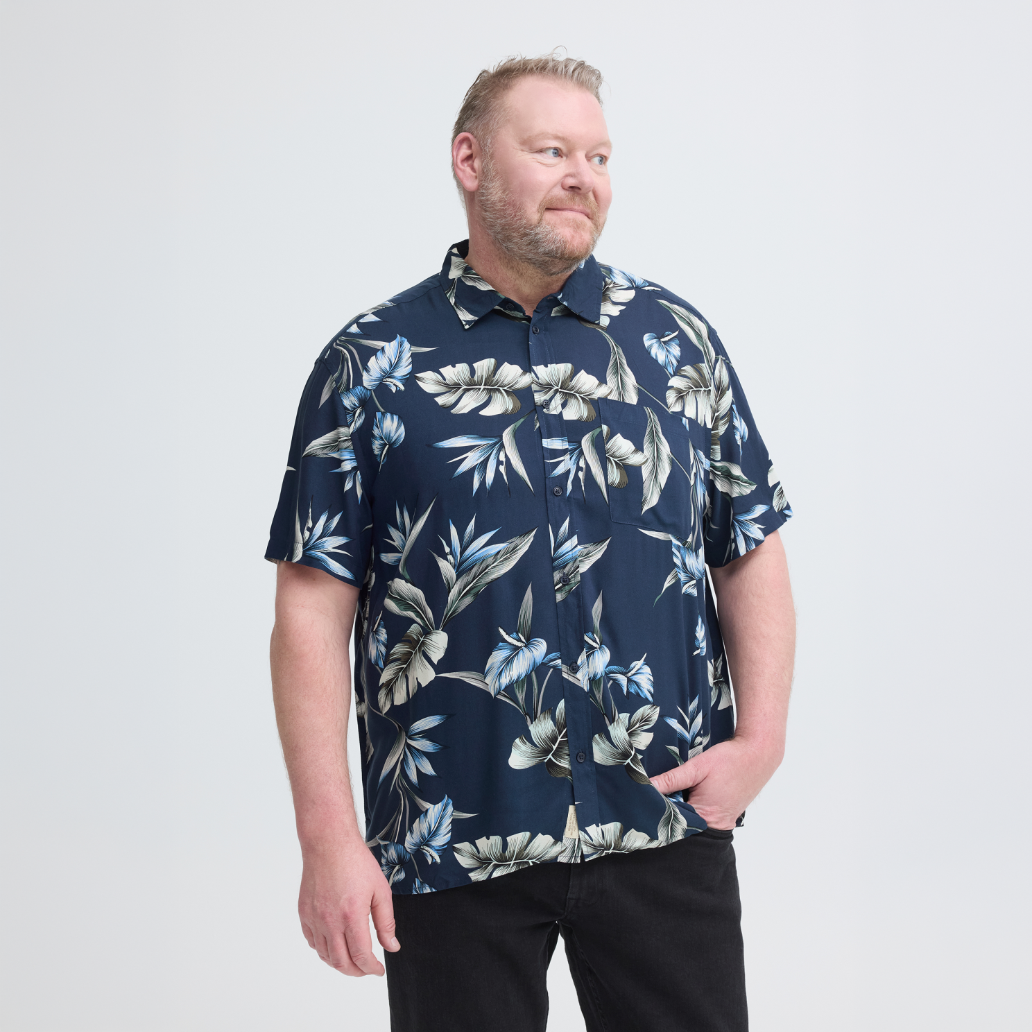 Blend Amelo Herre Kortærmet Skjorte Salute    i Store Plus Size Størrelser