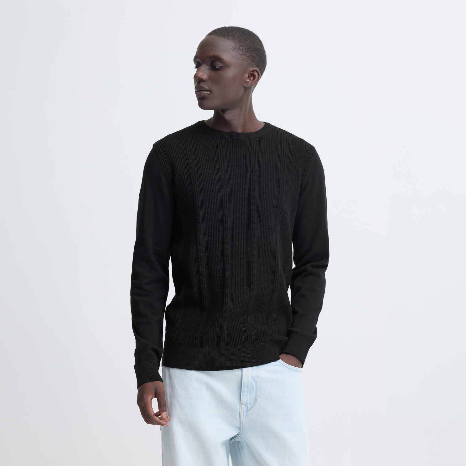 Blend Baron Herre Striktrøje Black Beauty    i Store Plus Size Størrelser