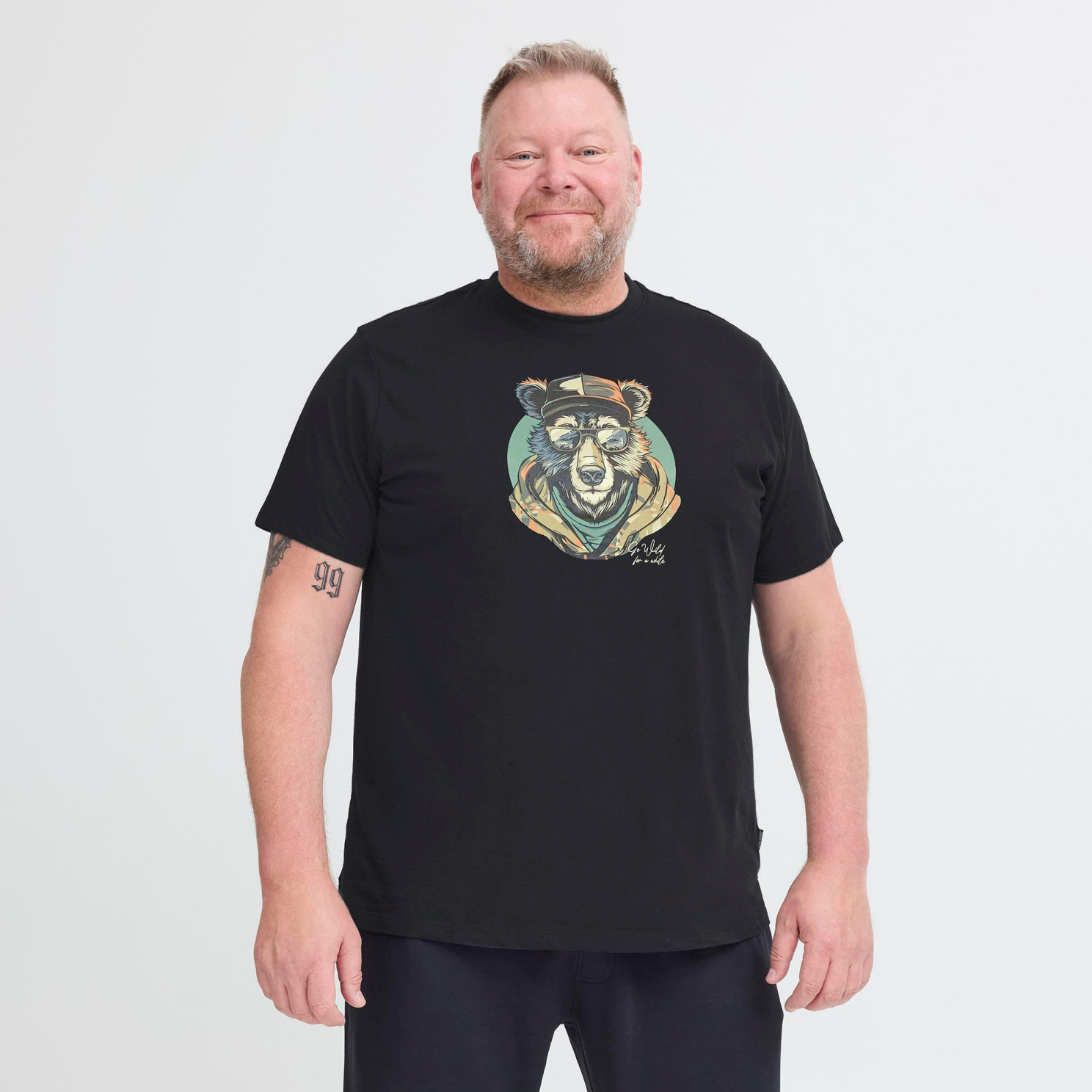 Blend Bhkiam Herre T-shirt – Sort Plus Size til Hverdagen