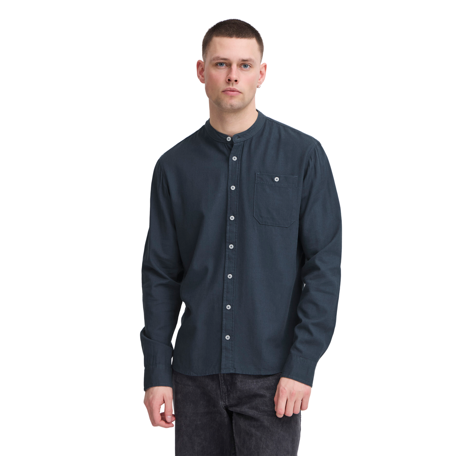 Blend Bobby Herre Skjorte i Hørmix – Dress Blues Tilbud