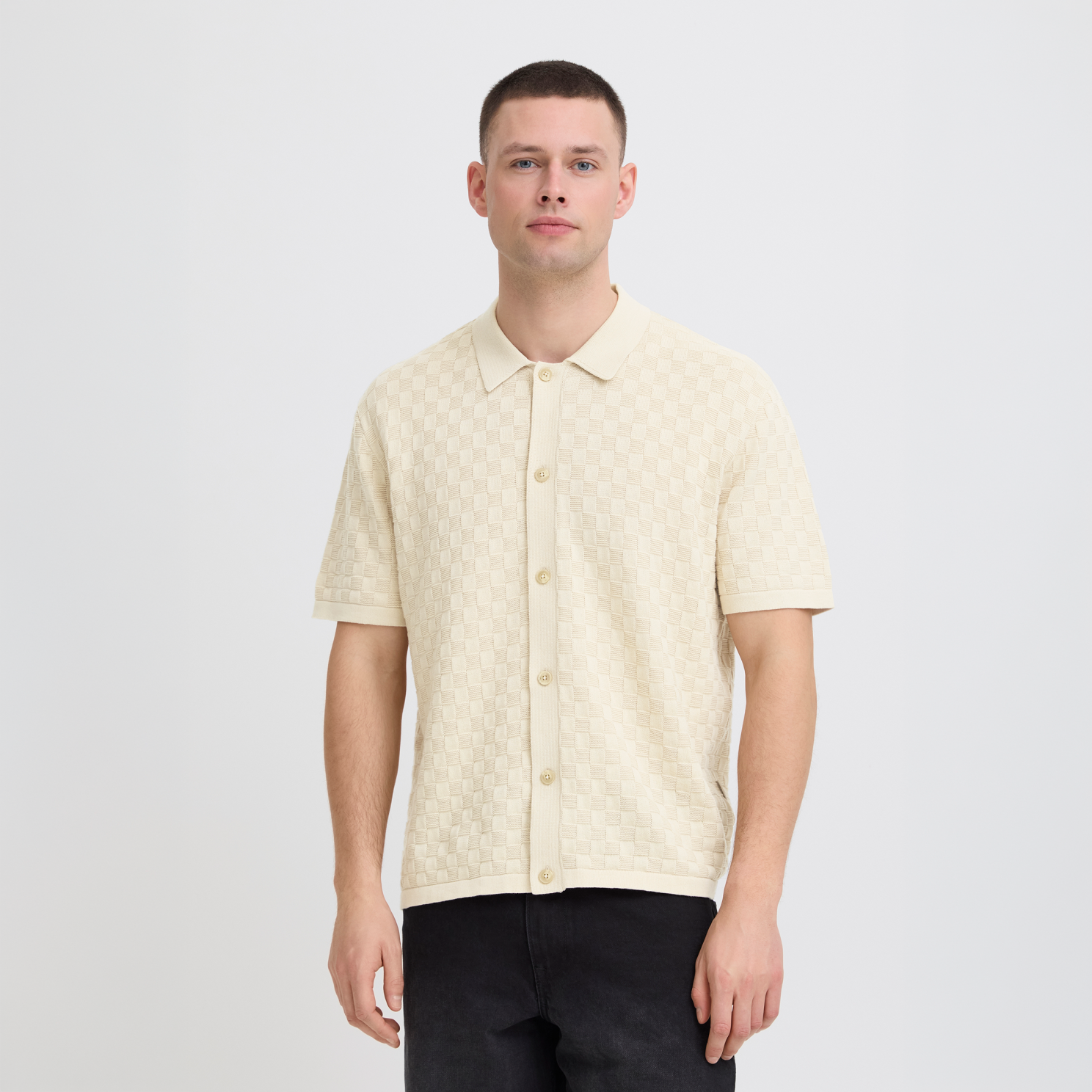 Blend Deven Herre Polo Bleached Sand   i Store Plus Size Størrelser