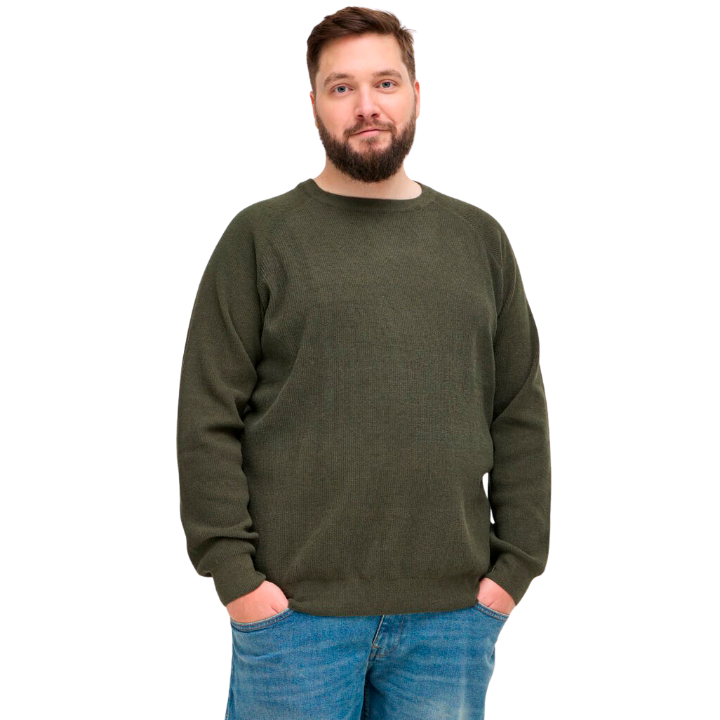 Blend Herre Striktrøje Plus Size – Skovgrøn Elegance
