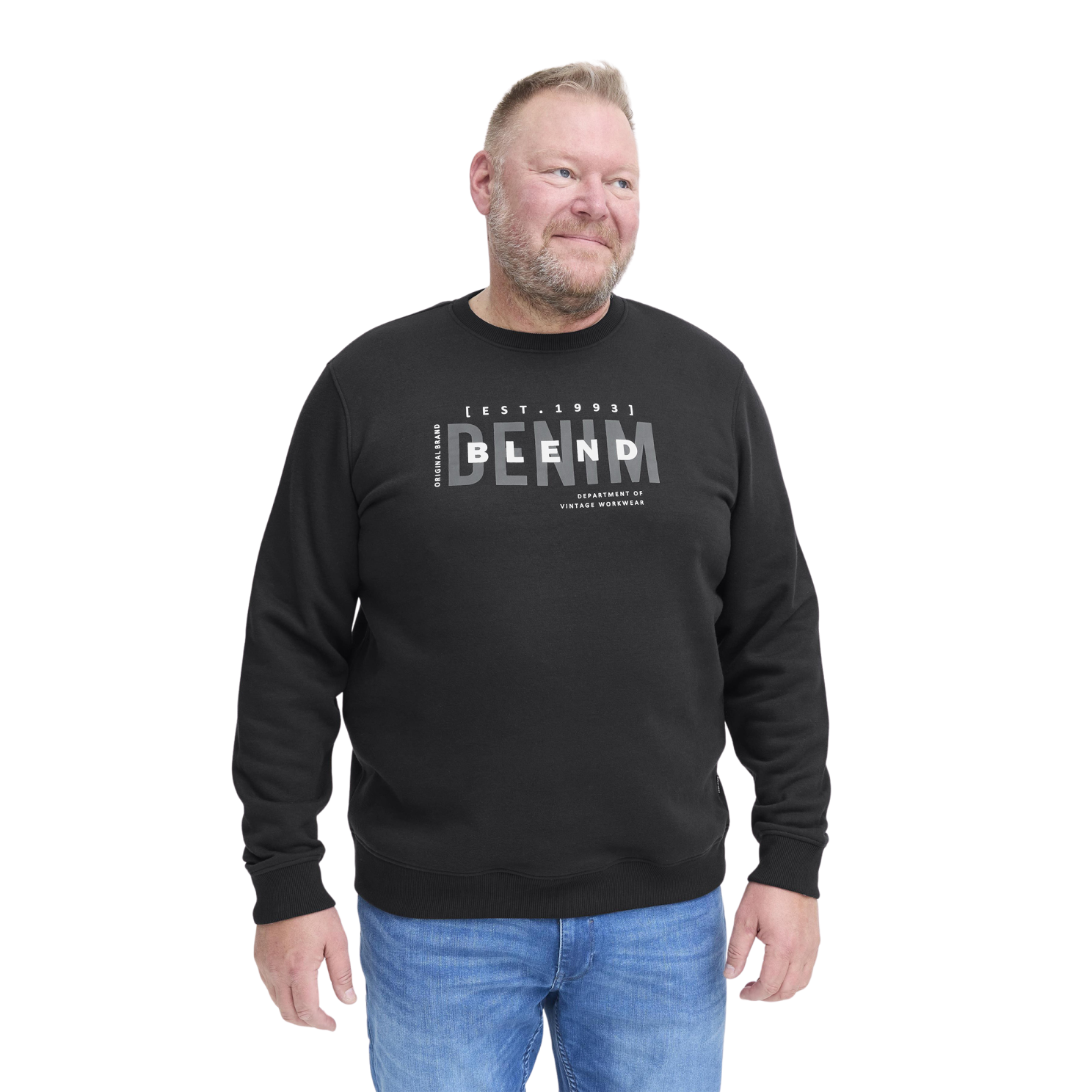 Stilfuld Sort Sweatshirt til Plus Size Mænd - Komfort & Elegance