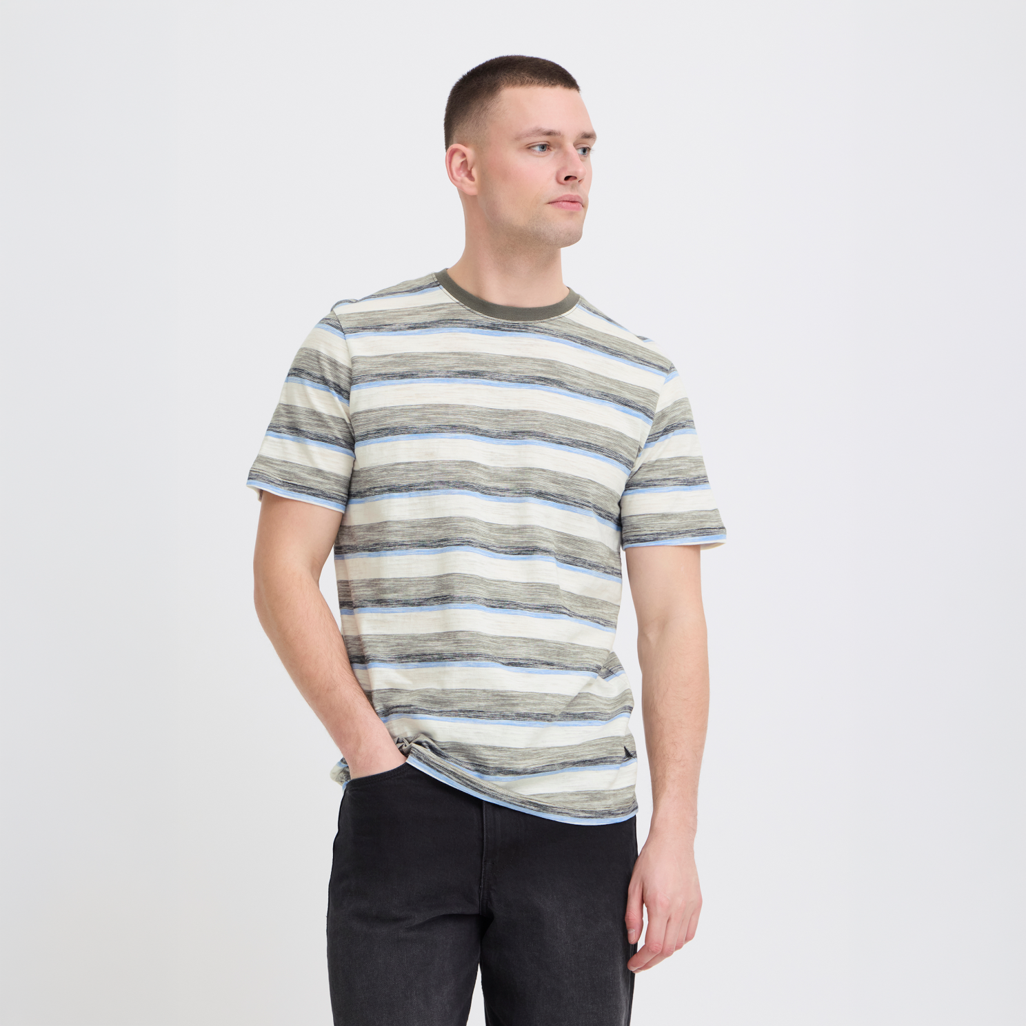 Blend Herre  -shirt Dusty Olive   i Store Plus Size Størrelser