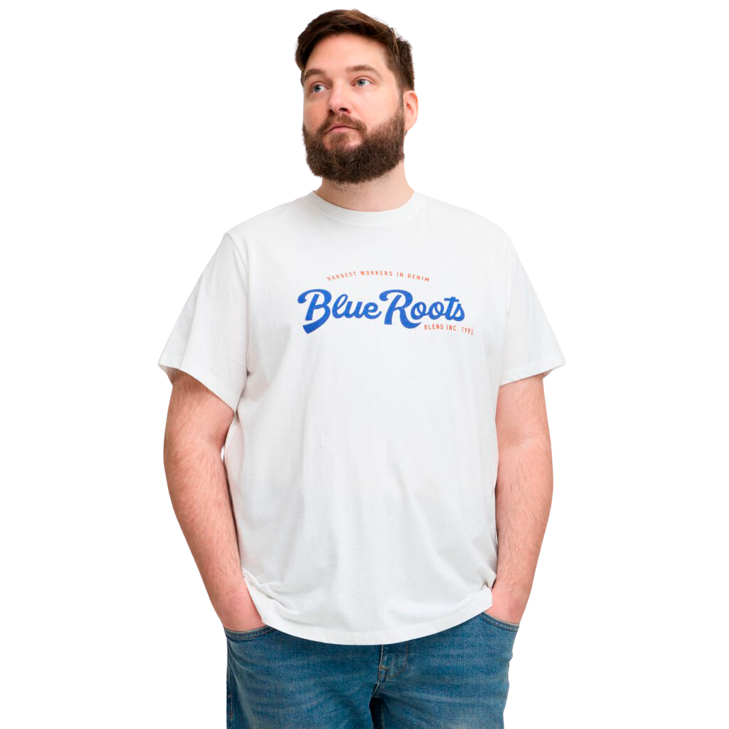 Blend Plus Size T-shirt til Mænd – Sne Hvid Tilbud