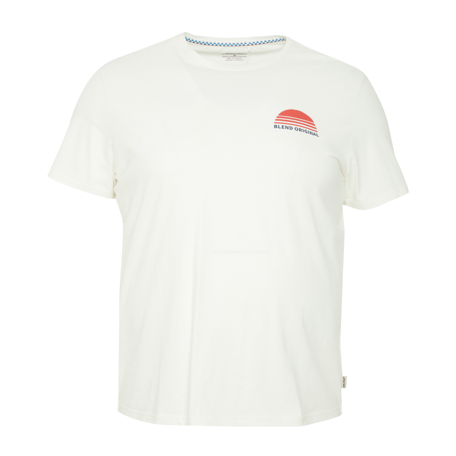 Blend Plus Size Herre T-shirt – Sne Hvid med Print