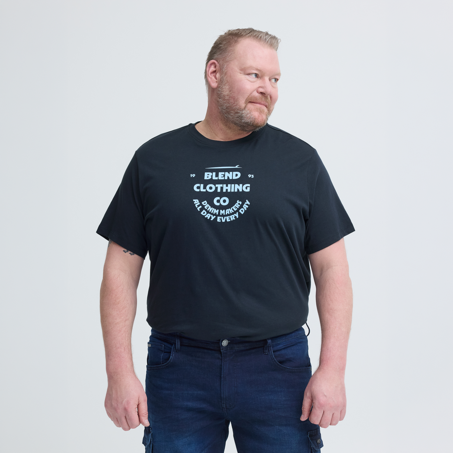 Blend Herre  -shirt Salute    i Store Plus Size Størrelser