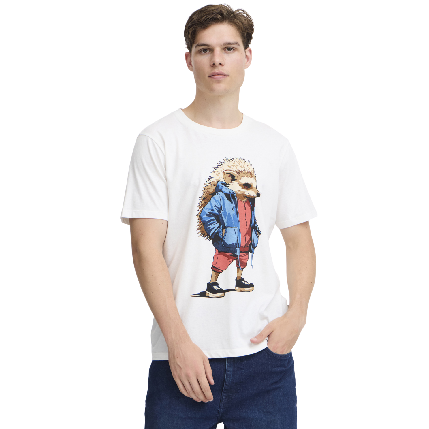 Blend Herre T-shirt – Snow White i Store Størrelser