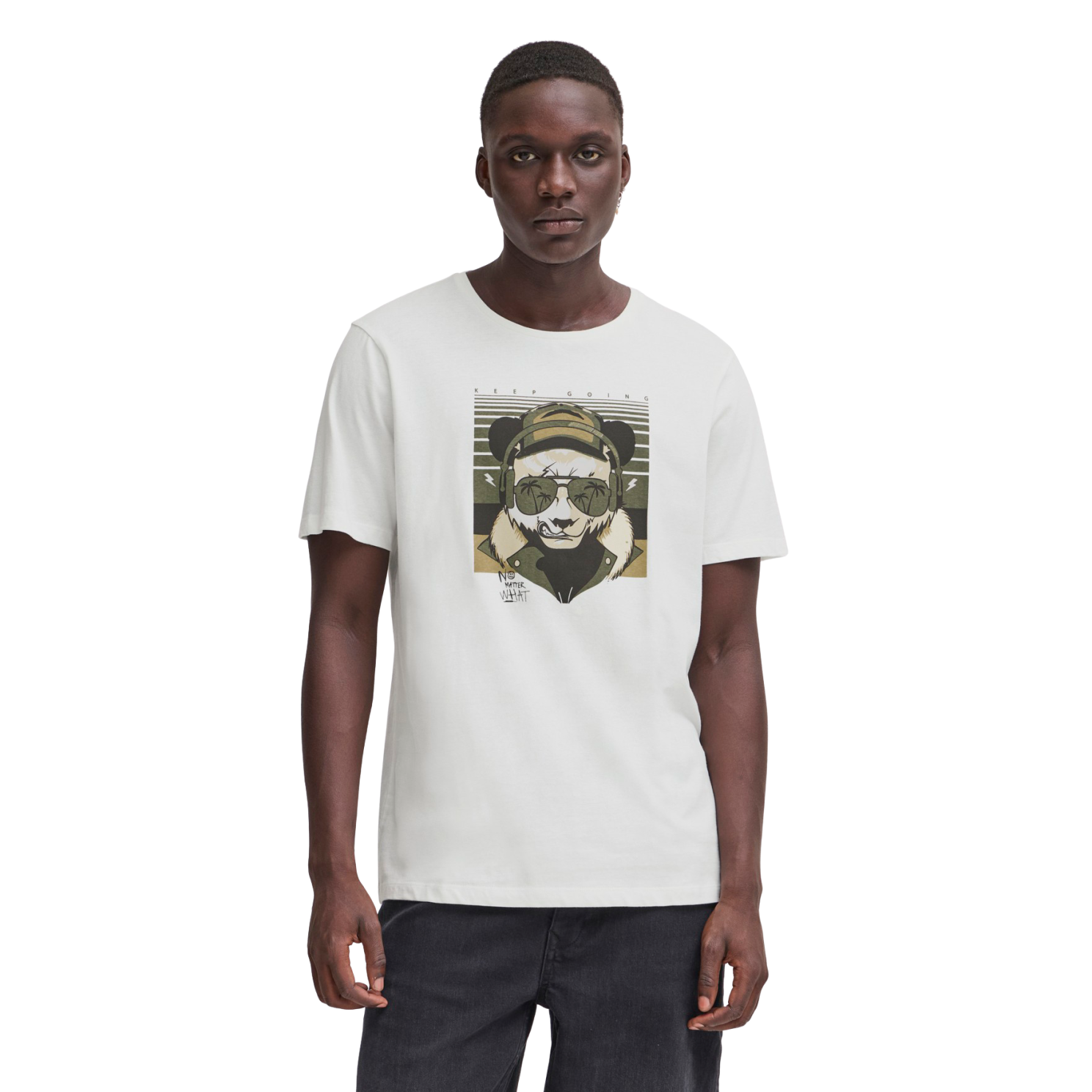 Blend Jacob Herre T-shirt i Snow White – Plus Size Tilbud