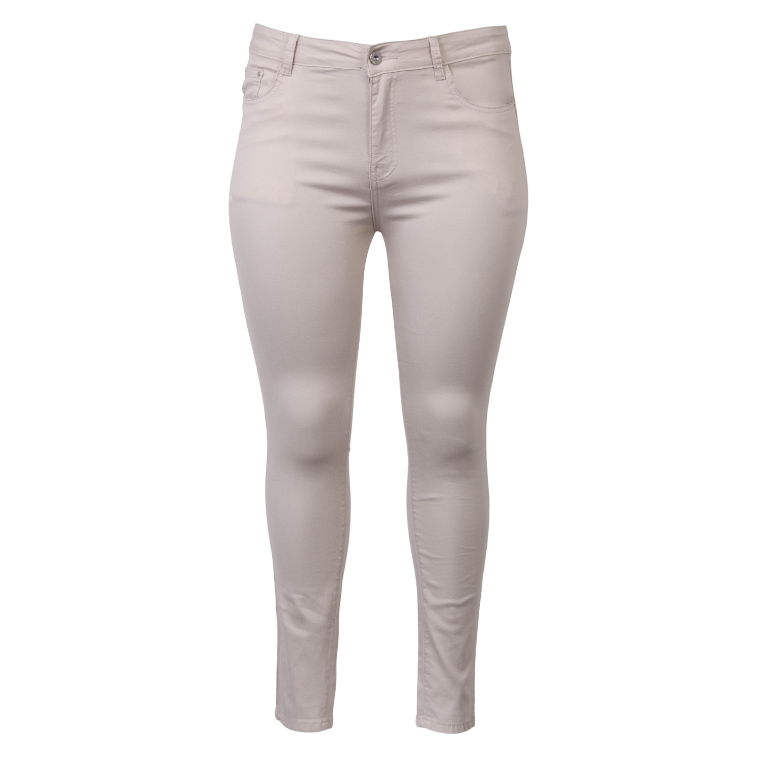 Beige Plus Size Jeans til Dame – Komfortabel Stil!