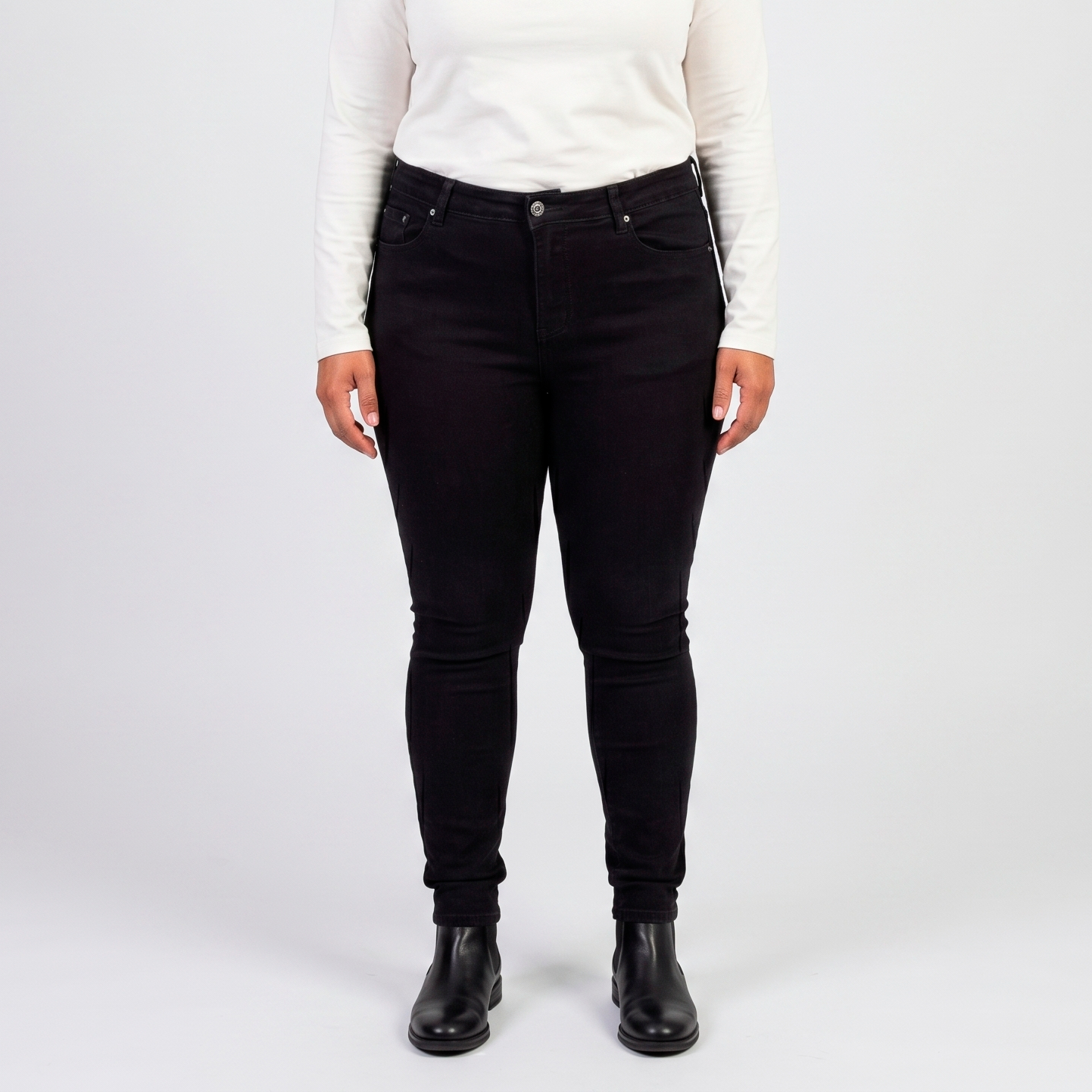 Jeans Dame Jeans Plus Size Sort 50 i Store Plus Size Størrelser